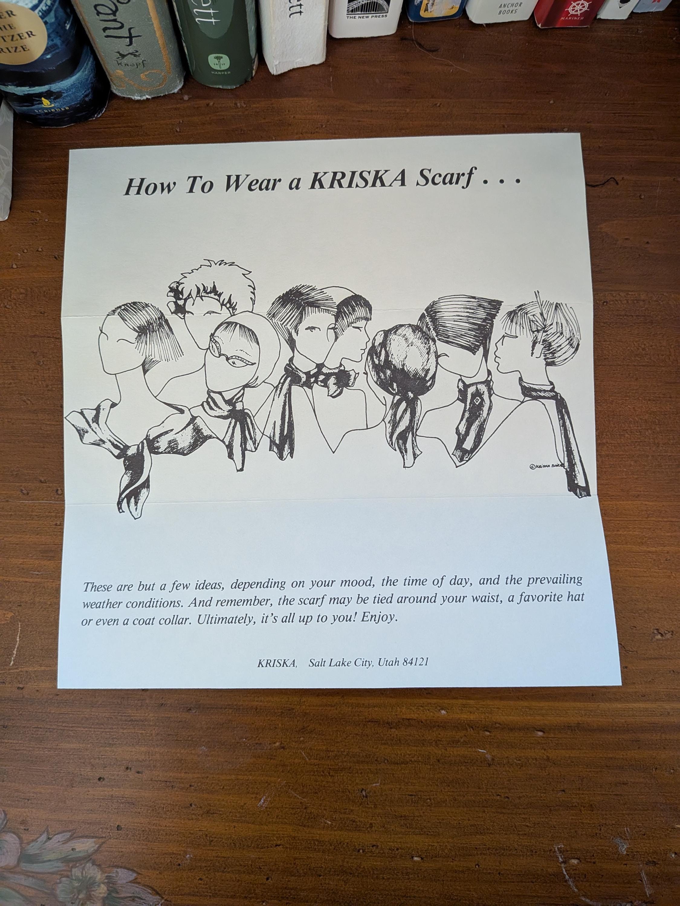 Vintage 1970s Painted Silk Scarf Kriska