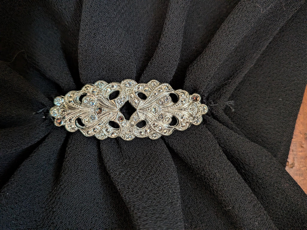 Vintage 1990s Black Rhinestone Cocktail Dress