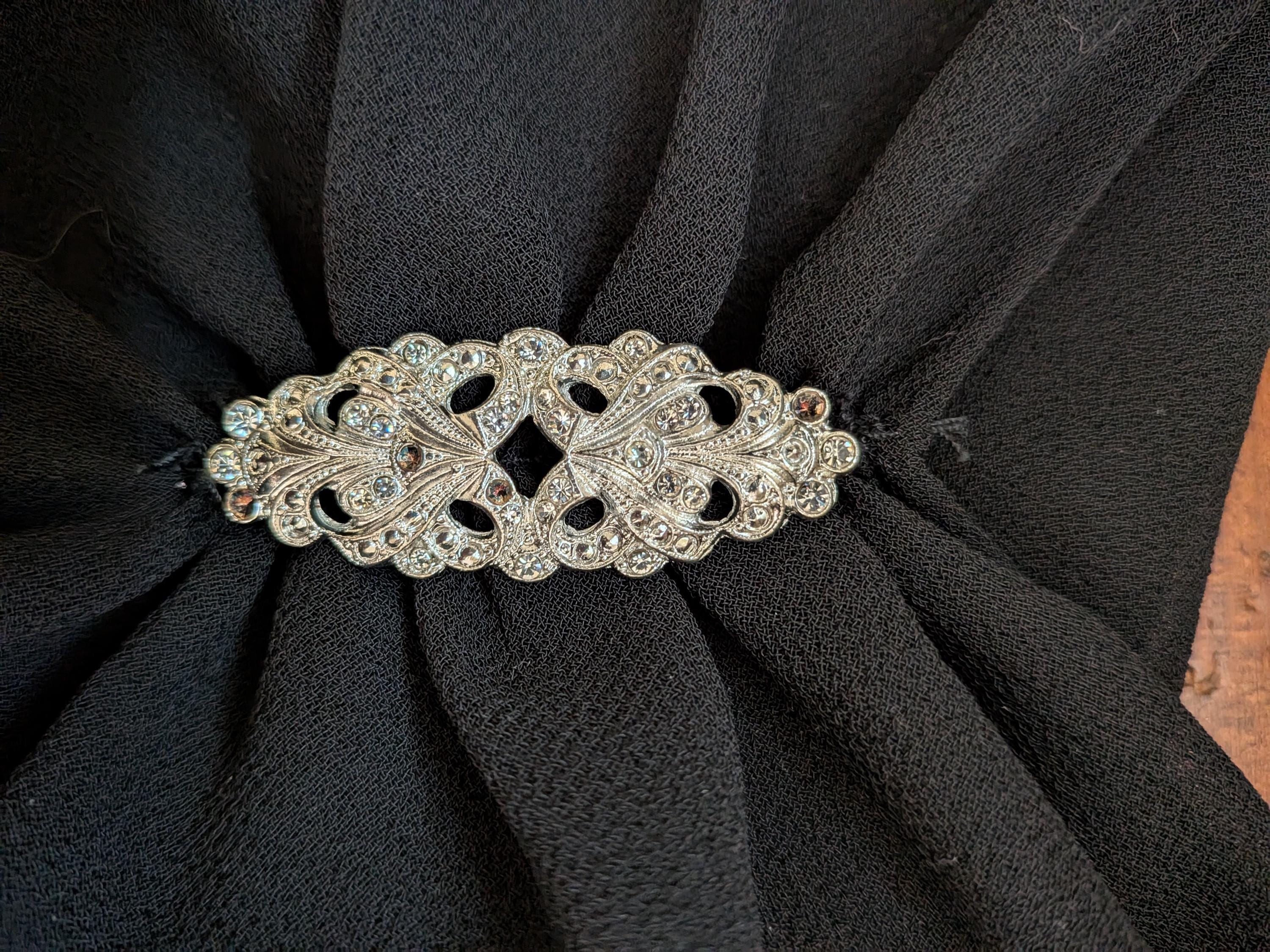 Vintage 1990s Black Rhinestone Cocktail Dress