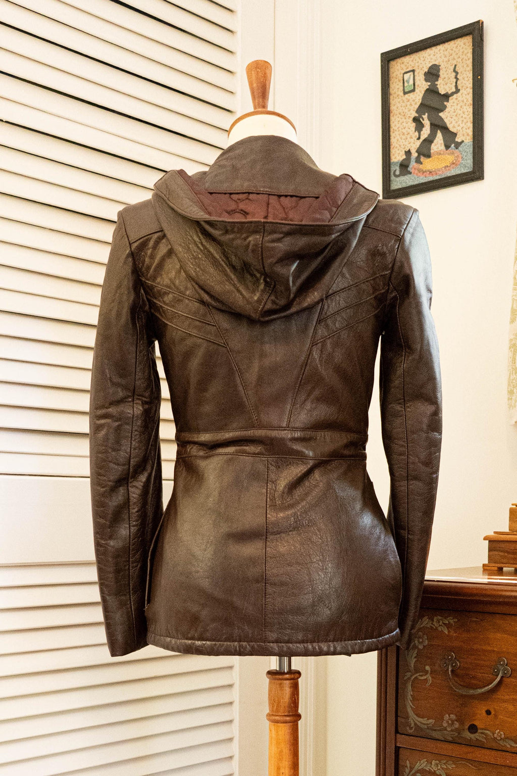 Vintage 1990s Brown Leather Jacket with Quilted Lining