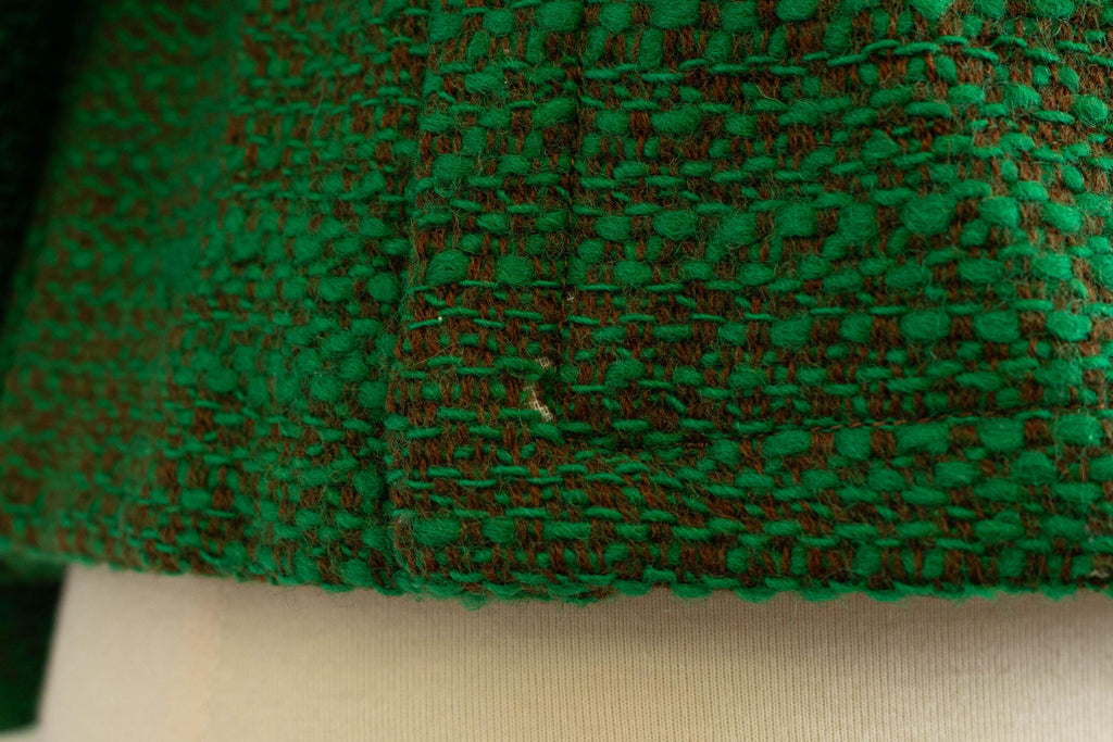 Vintage 1960s Green Faux Fur Collar Blazer