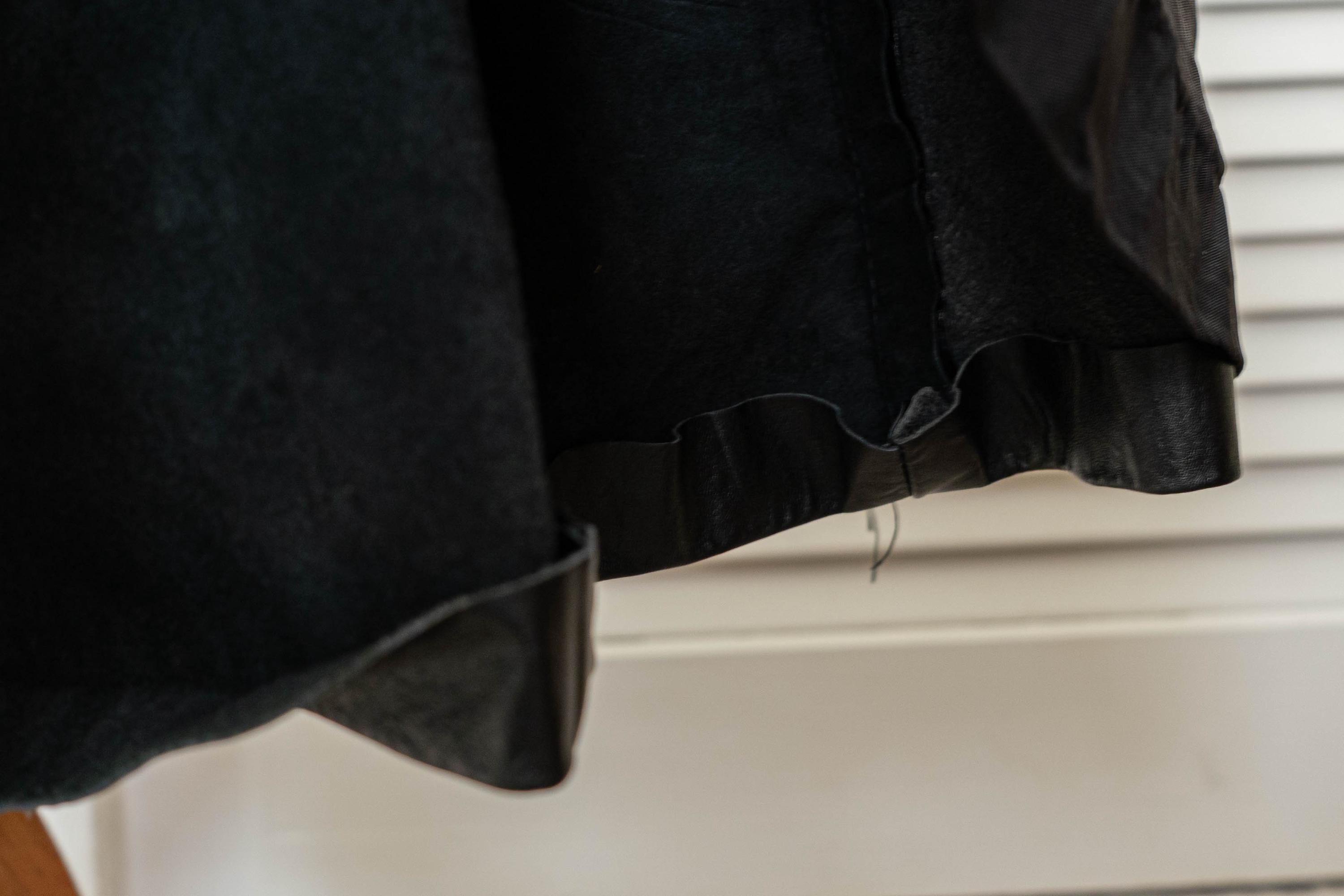 Vintage 1970s Black Leather Trench Princess Coat