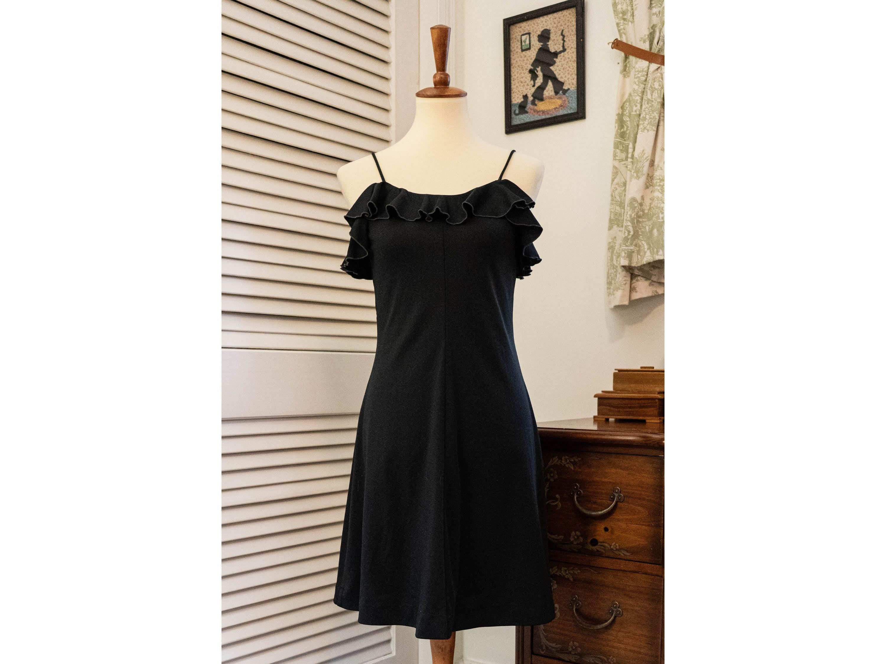Vintage 1970s Black Disco Minidress