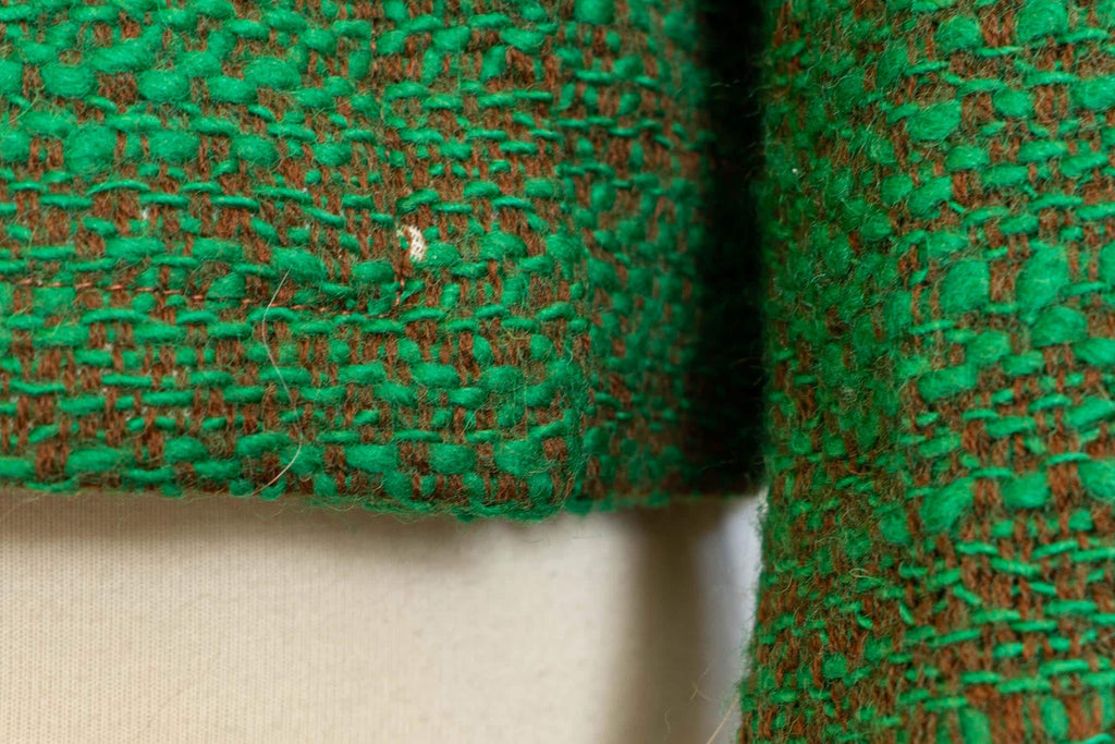 Vintage 1960s Green Faux Fur Collar Blazer