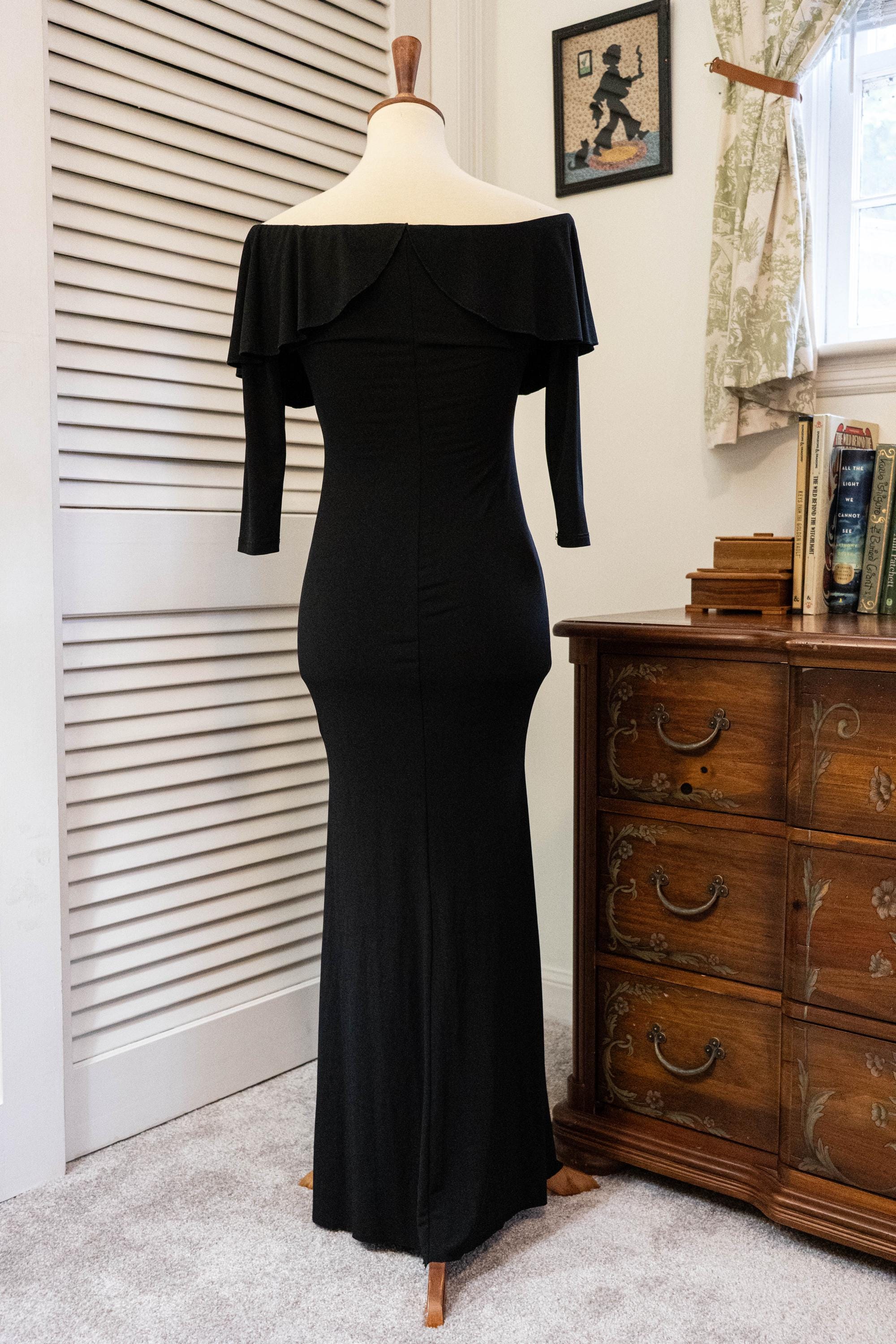Vintage 1970s Black Disco Floor Length Gown