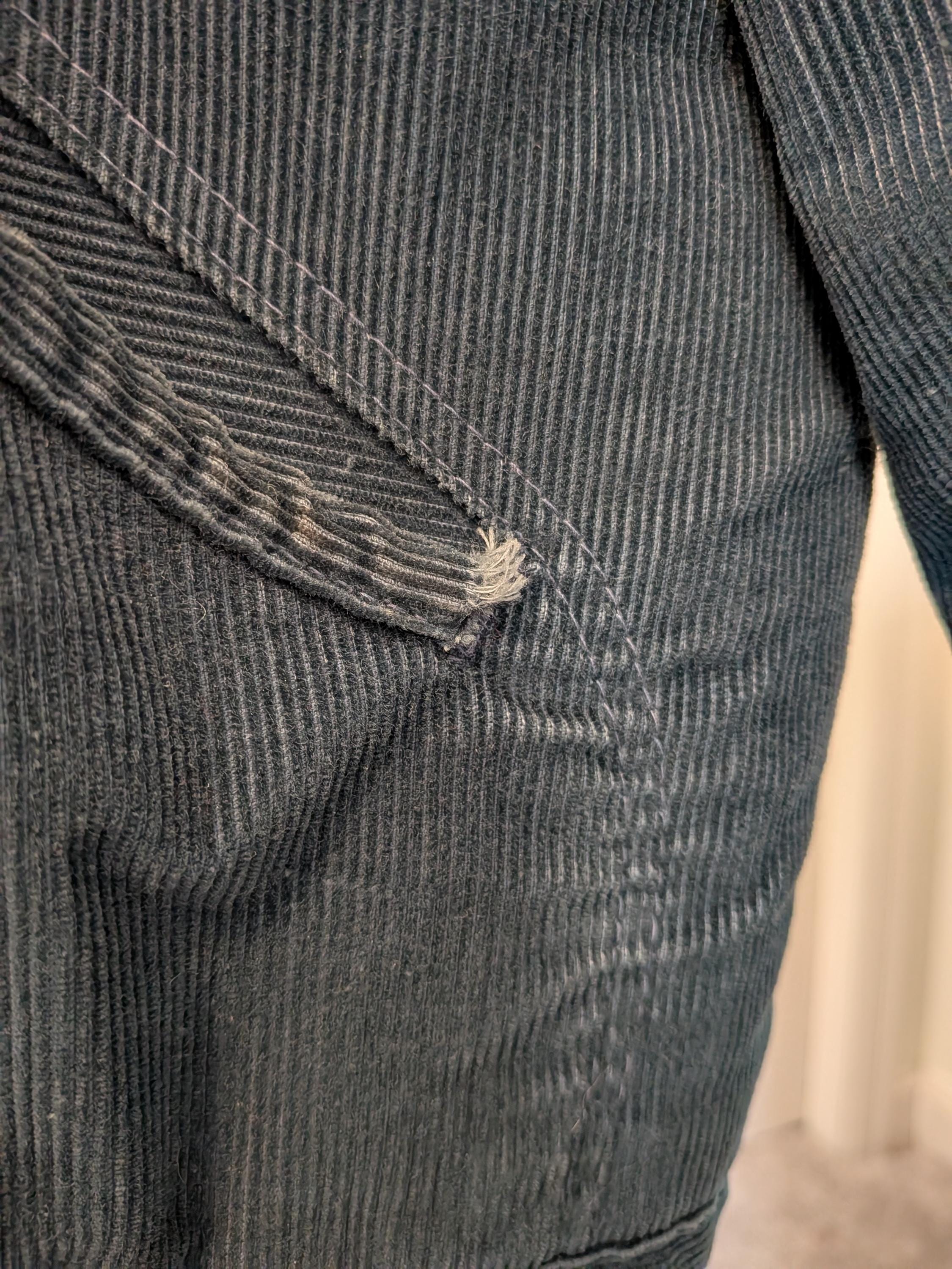 Vintage 1970s Blue Corduroy Wrangler Wrange Chore Coat