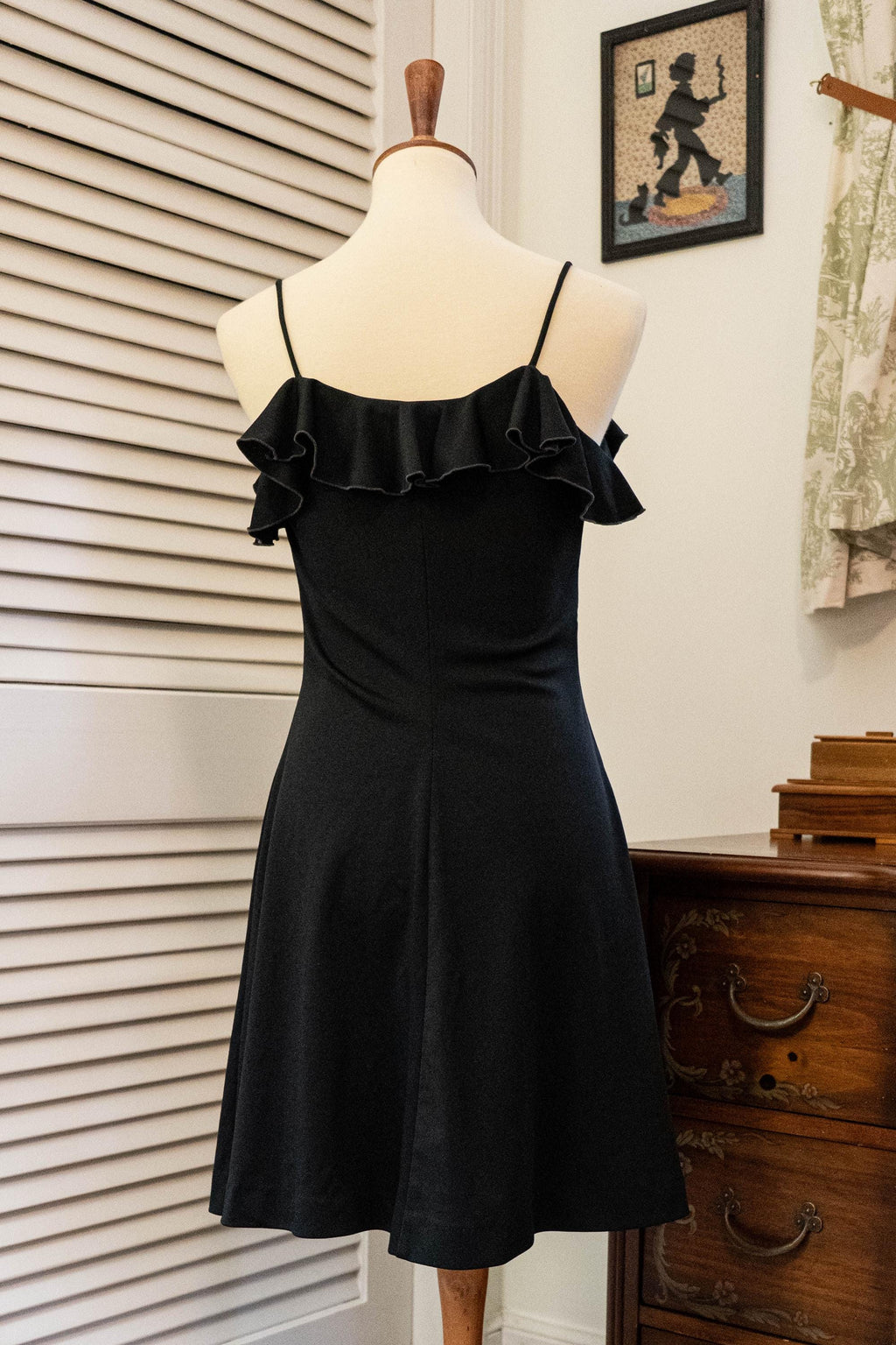 Vintage 1970s Black Disco Minidress