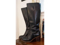 Vintage 1970s Black Leather Tall Boots