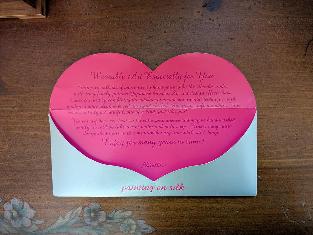 Vintage 1970s Painted Silk Scarf Kriska