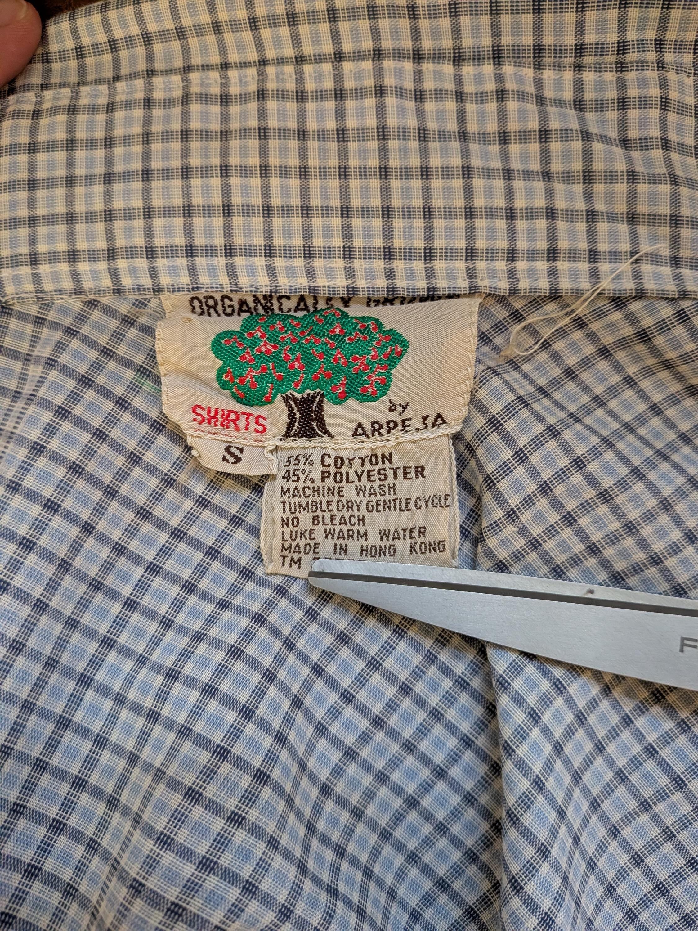 Vintage 1970s Pale Blue Western Button Down