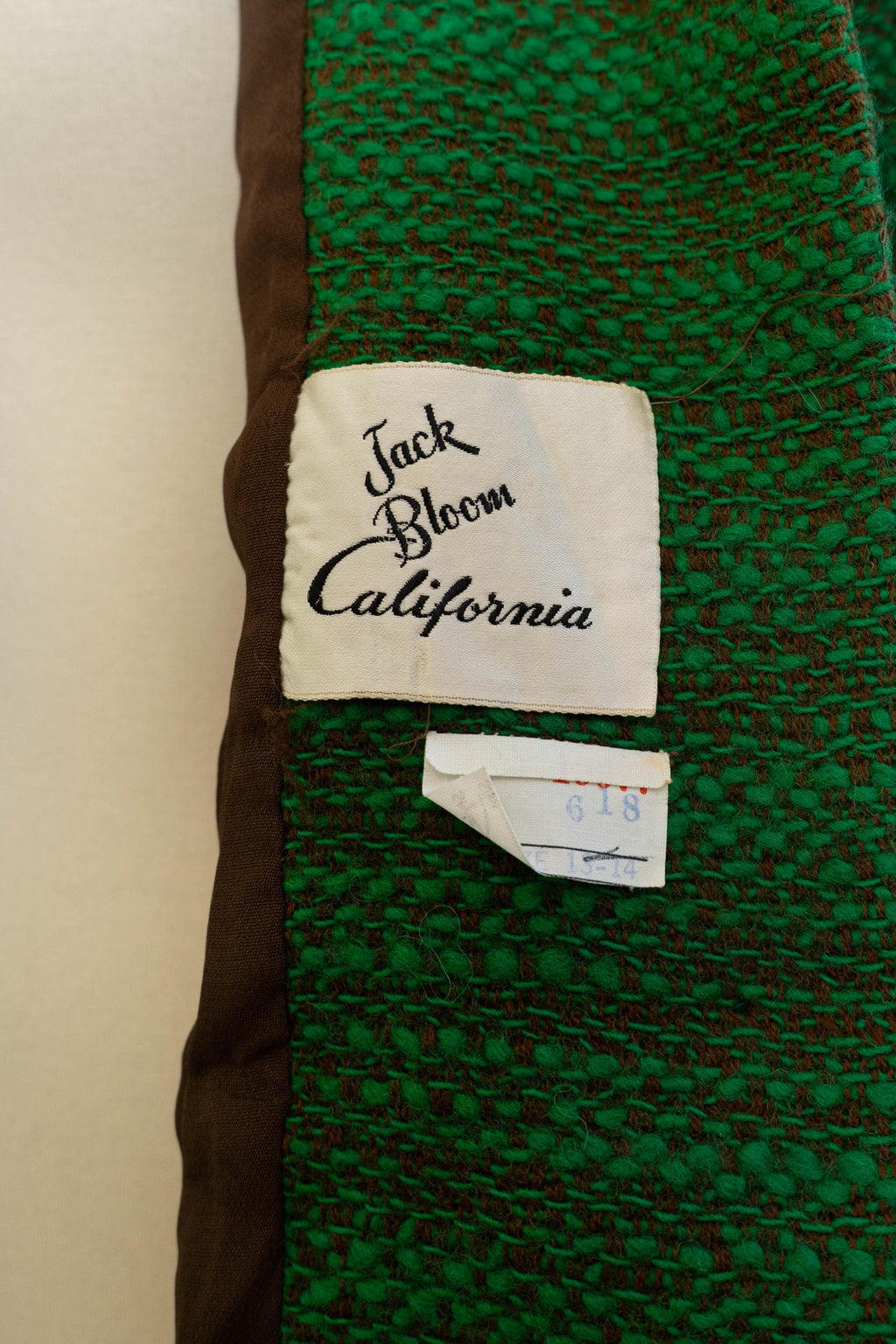 Vintage 1960s Green Faux Fur Collar Blazer