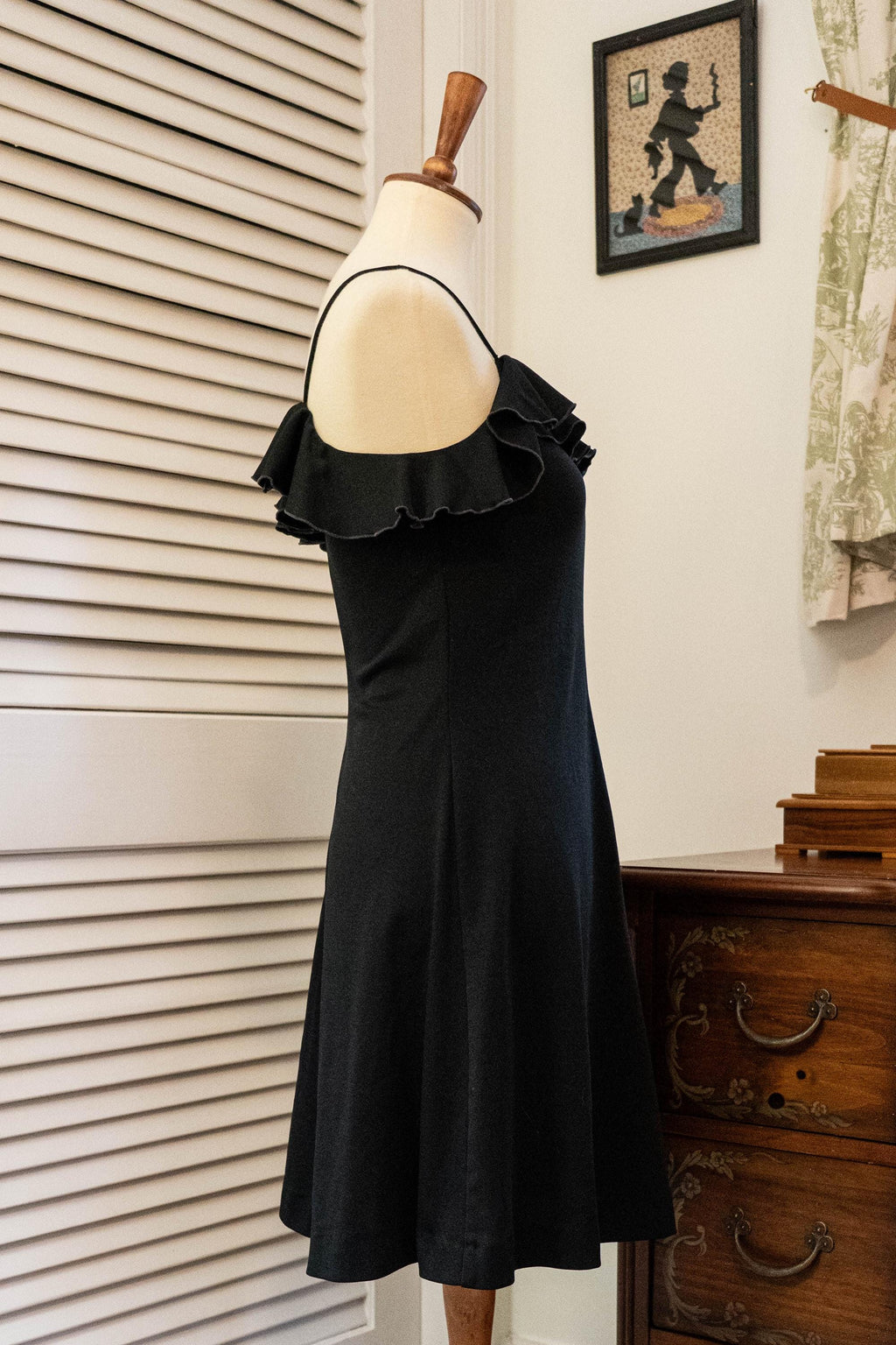 Vintage 1970s Black Disco Minidress