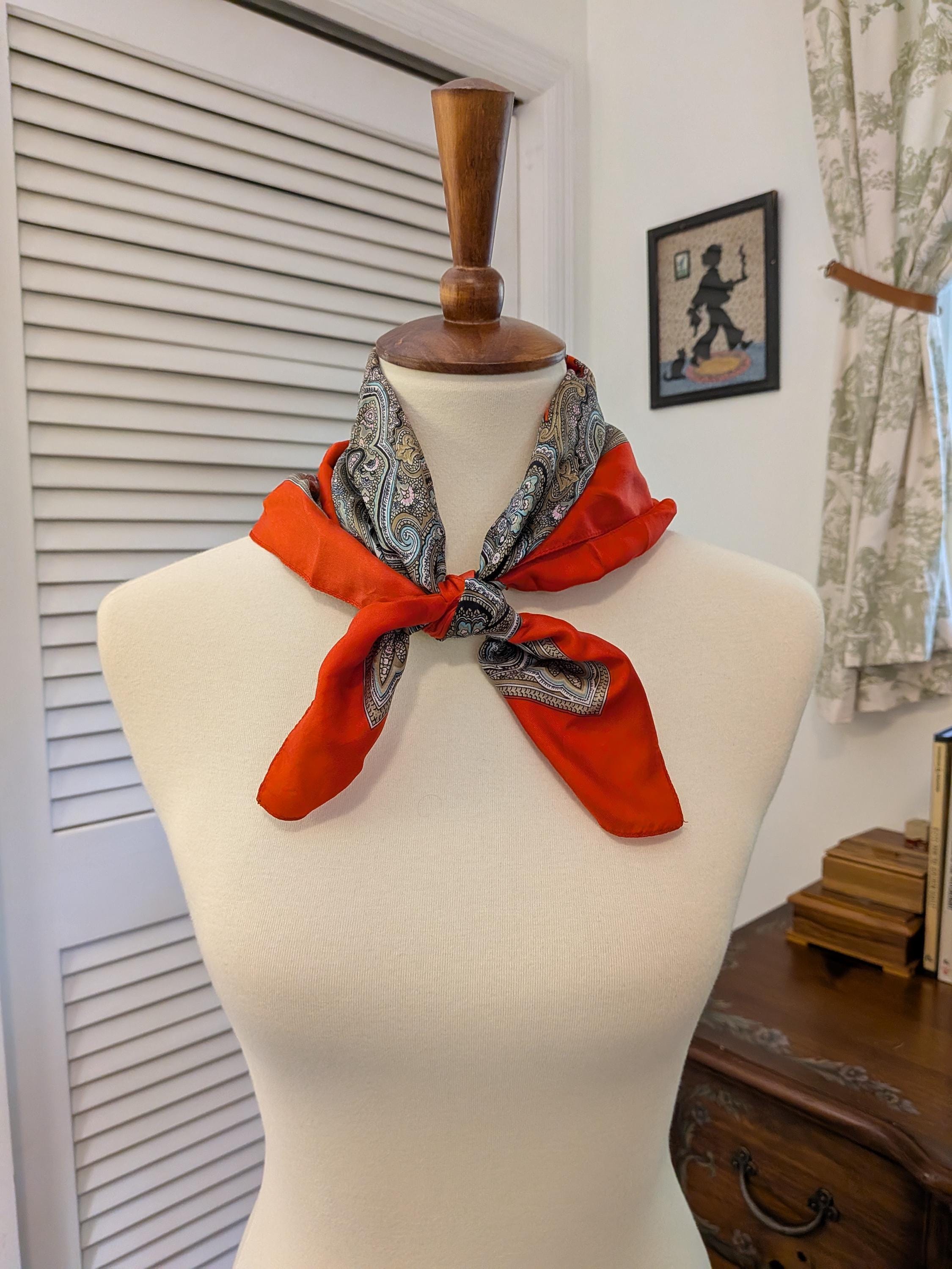 Vintage 1970s Liberty of London Scarf Red