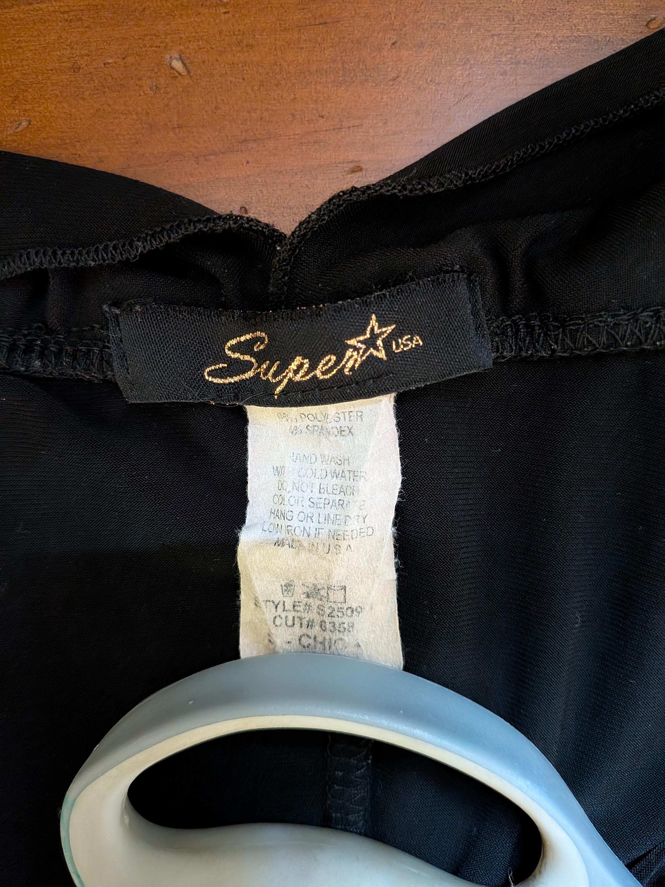 Vintage 1970s Black Disco Floor Length Gown