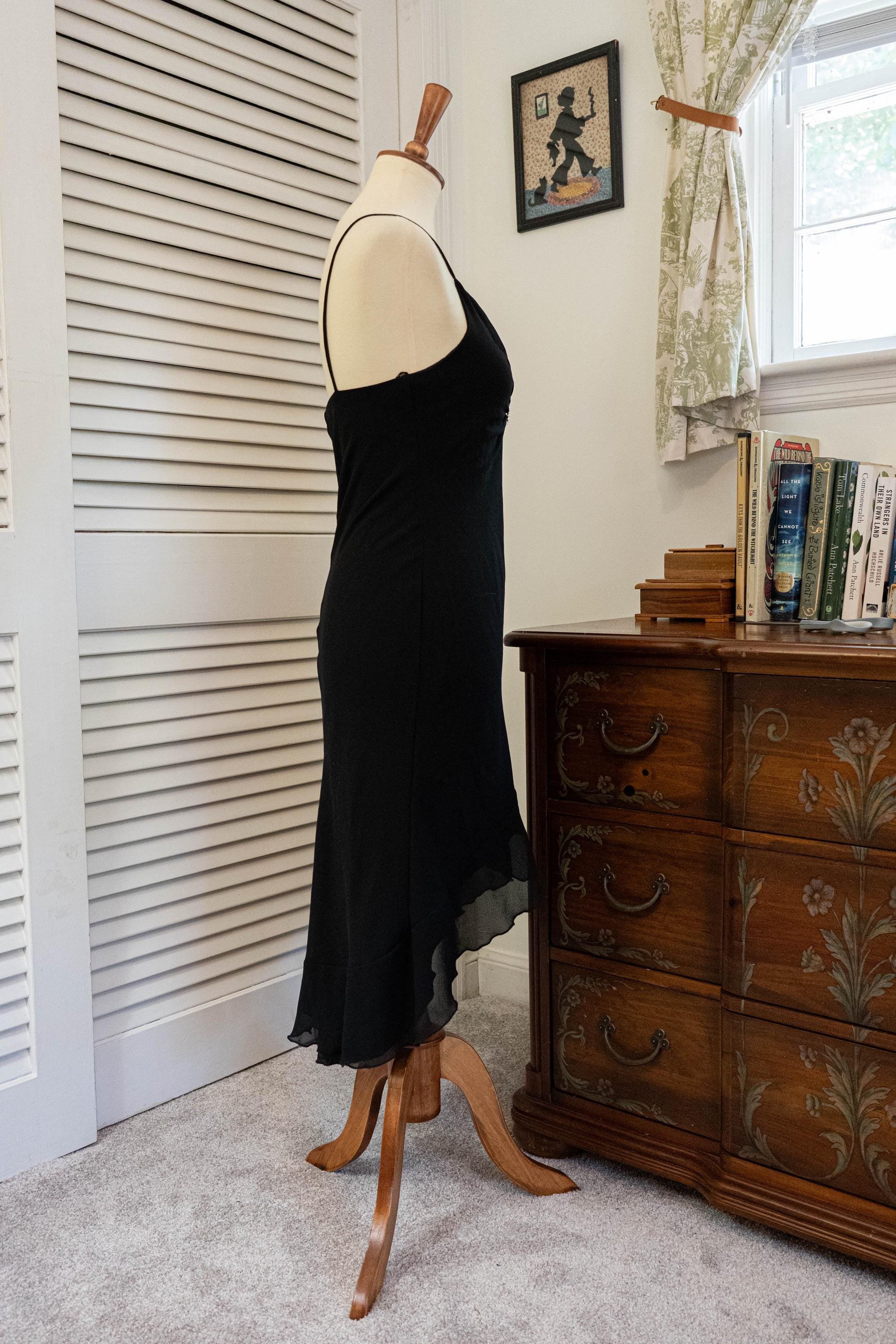 Vintage 1990s Black Rhinestone Cocktail Dress