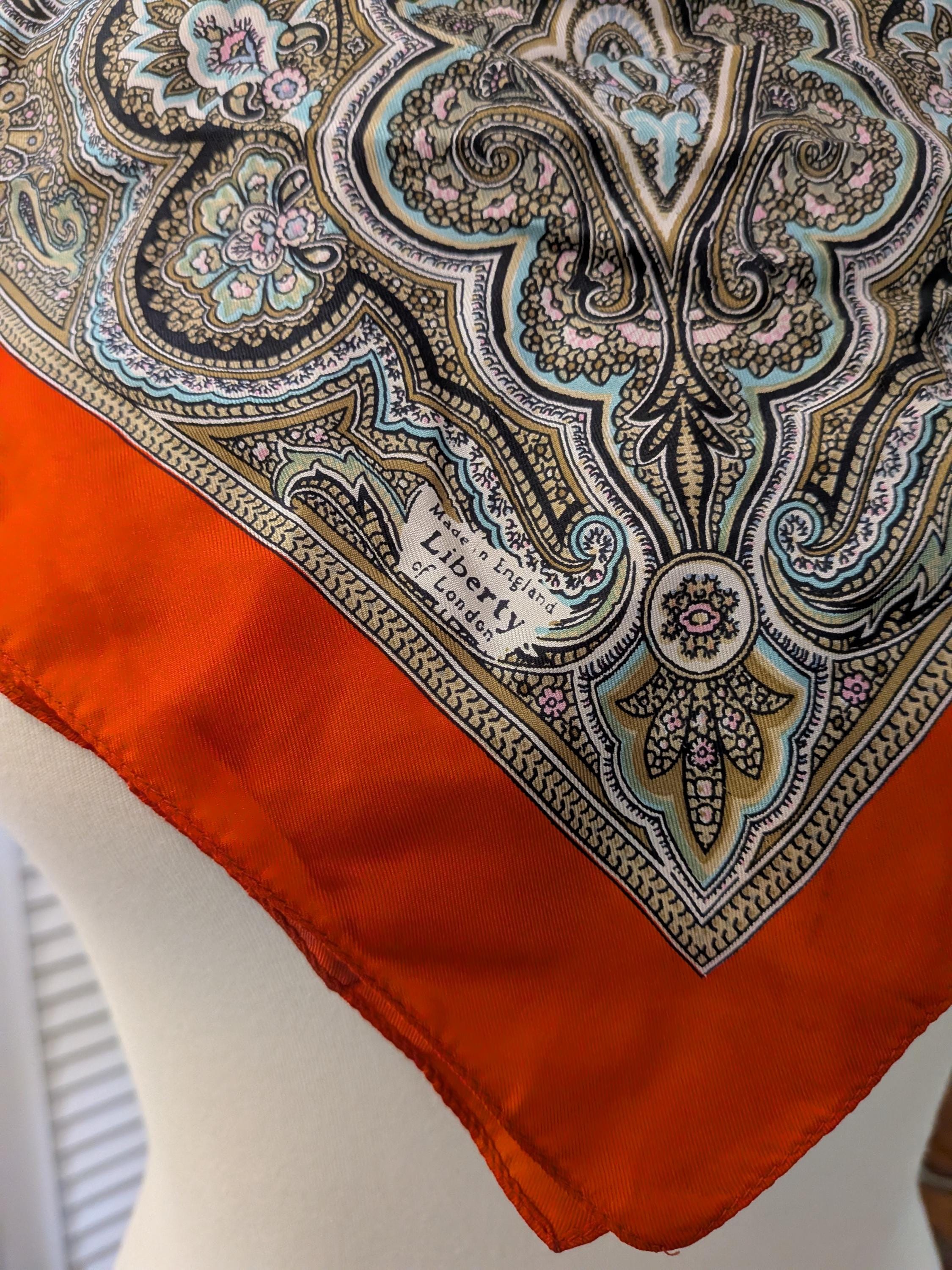 Vintage 1970s Liberty of London Scarf Red