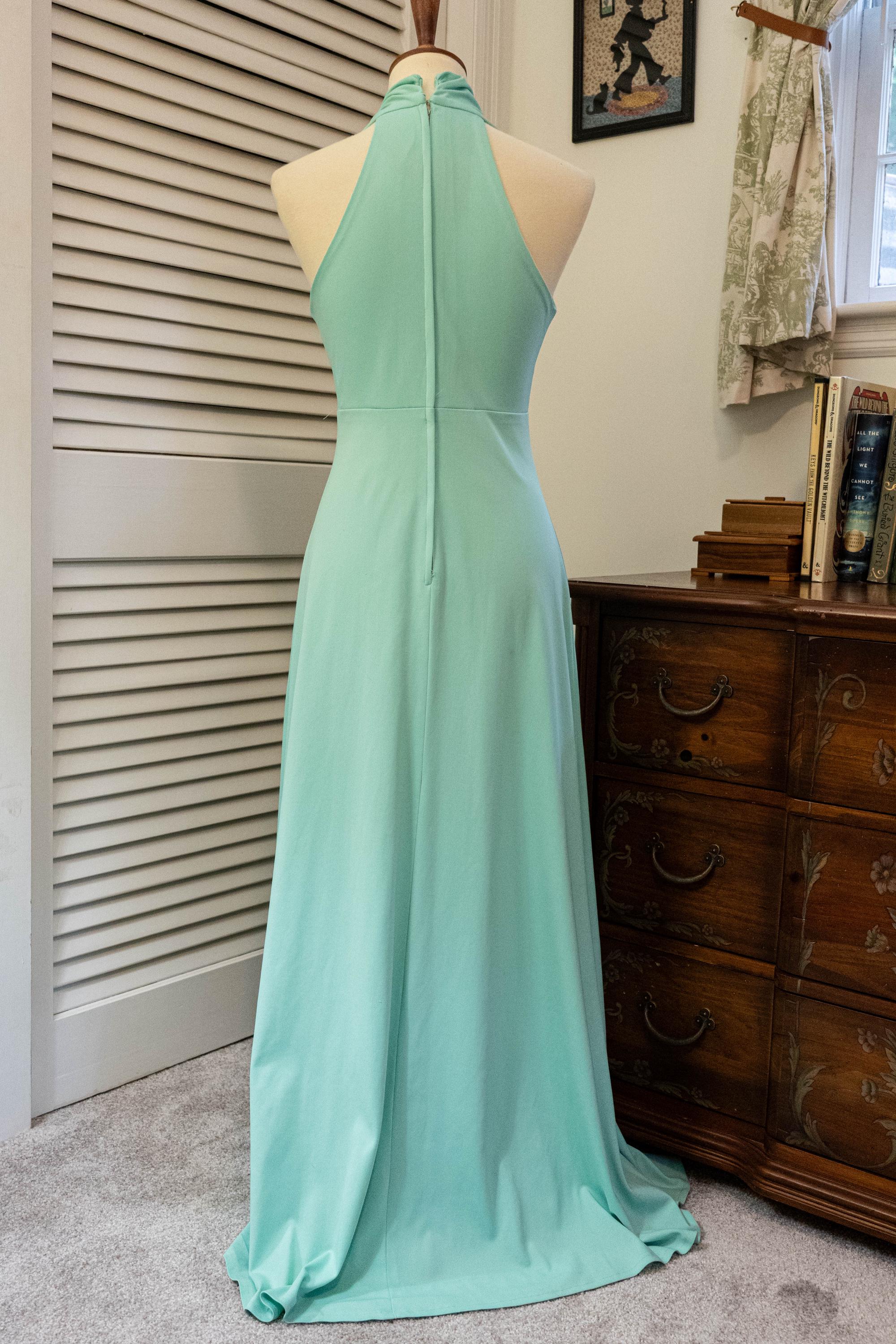 Vintage 1970s Seafoam Green Disco Gown