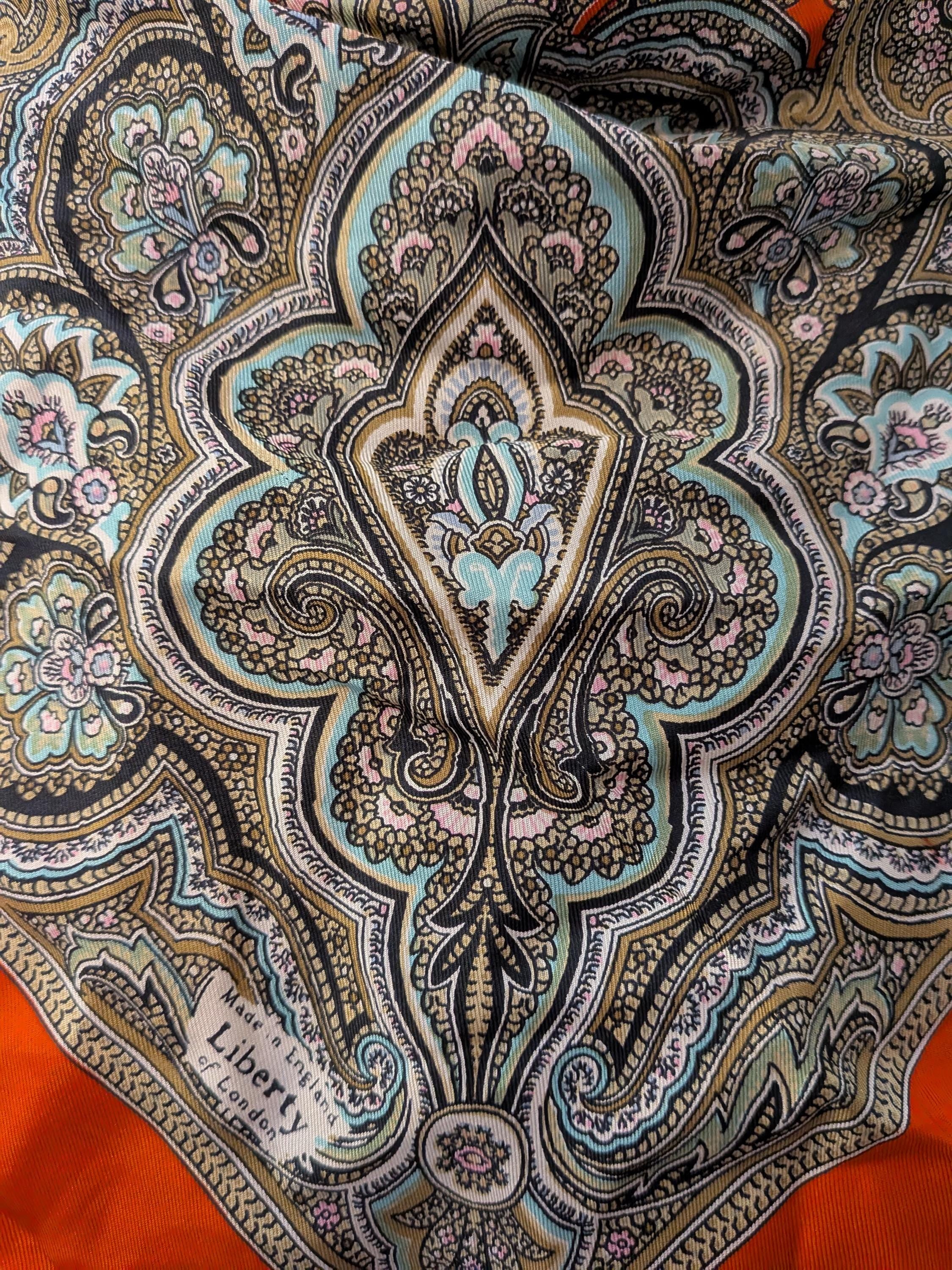 Vintage 1970s Liberty of London Scarf Red