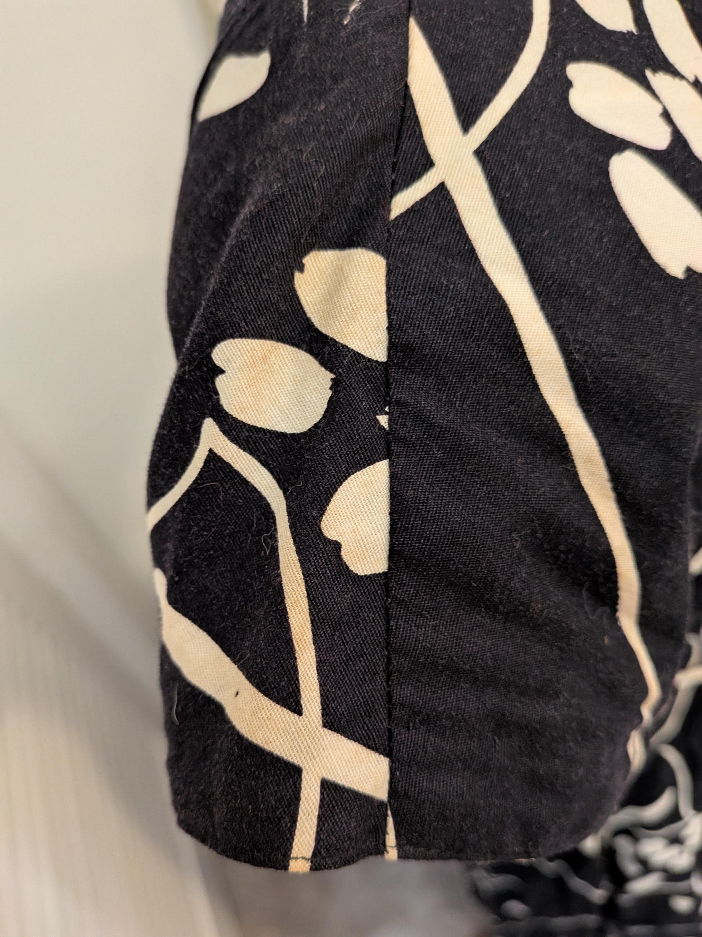 Vintage 1980s Lanz Black Floral Print Midi Dress