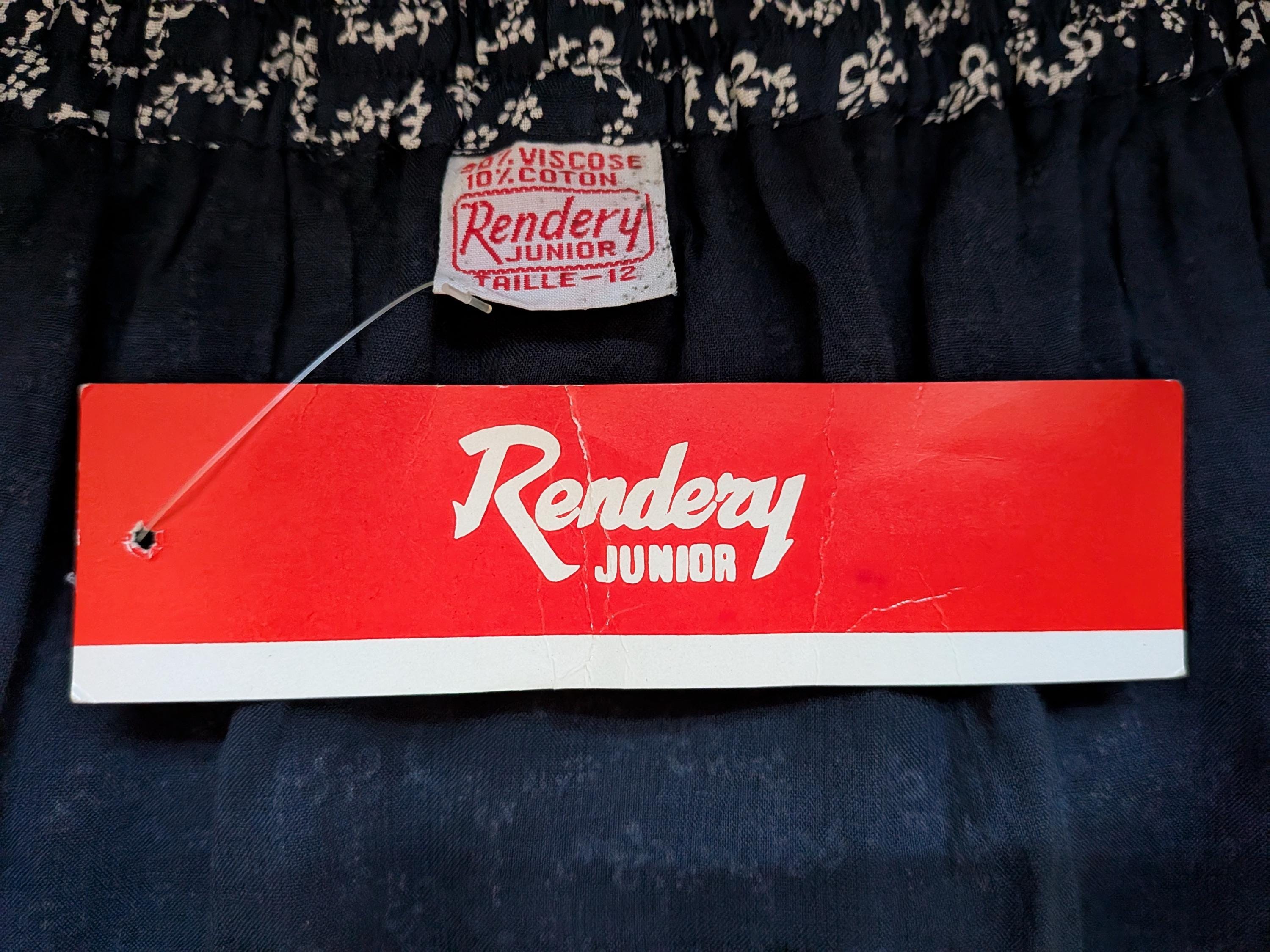 Vintage 1970s Midi Skirt Navy Blue Bow Print