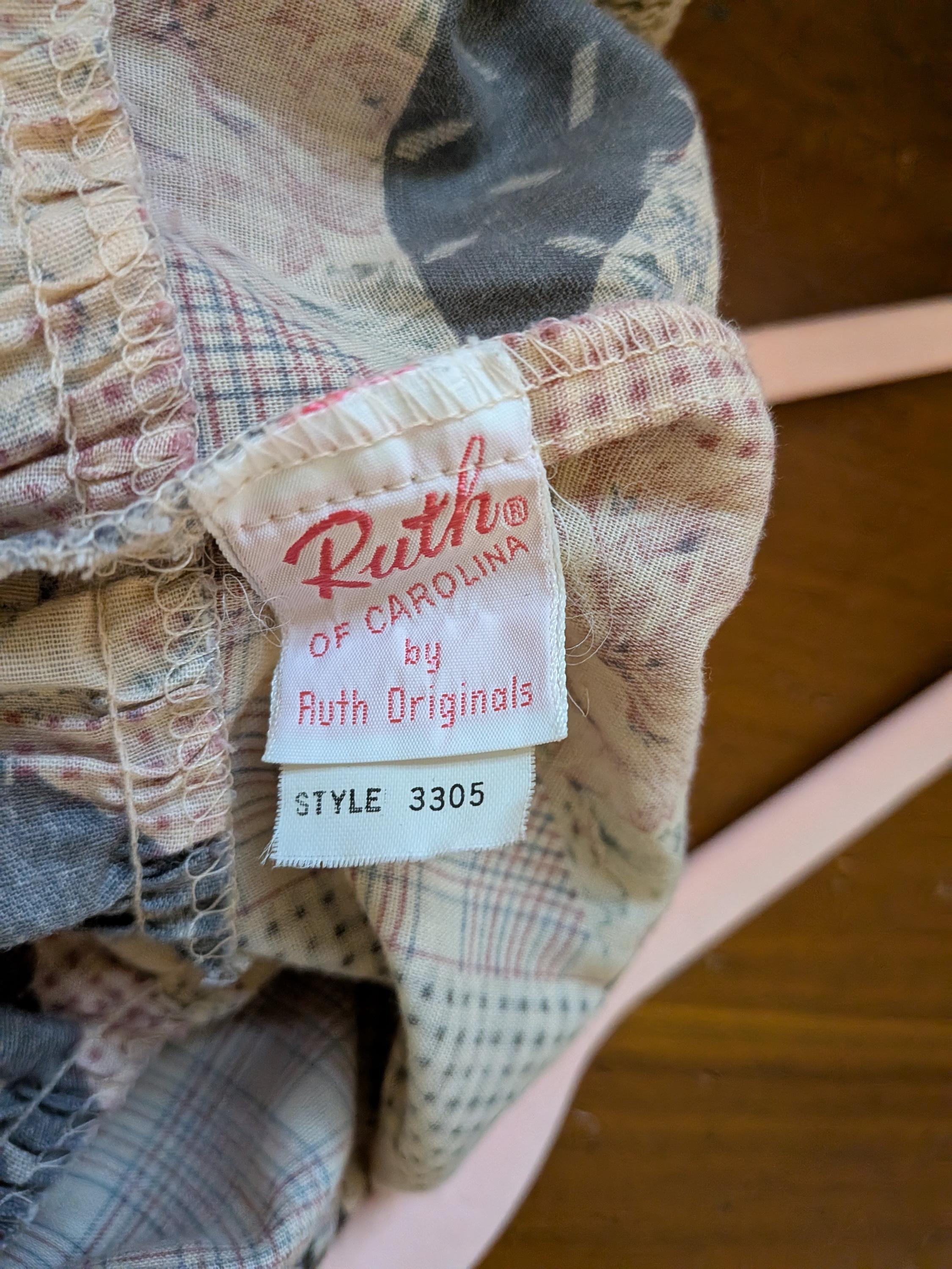 Vintage 1970s Patchwork Print Midi Skirt