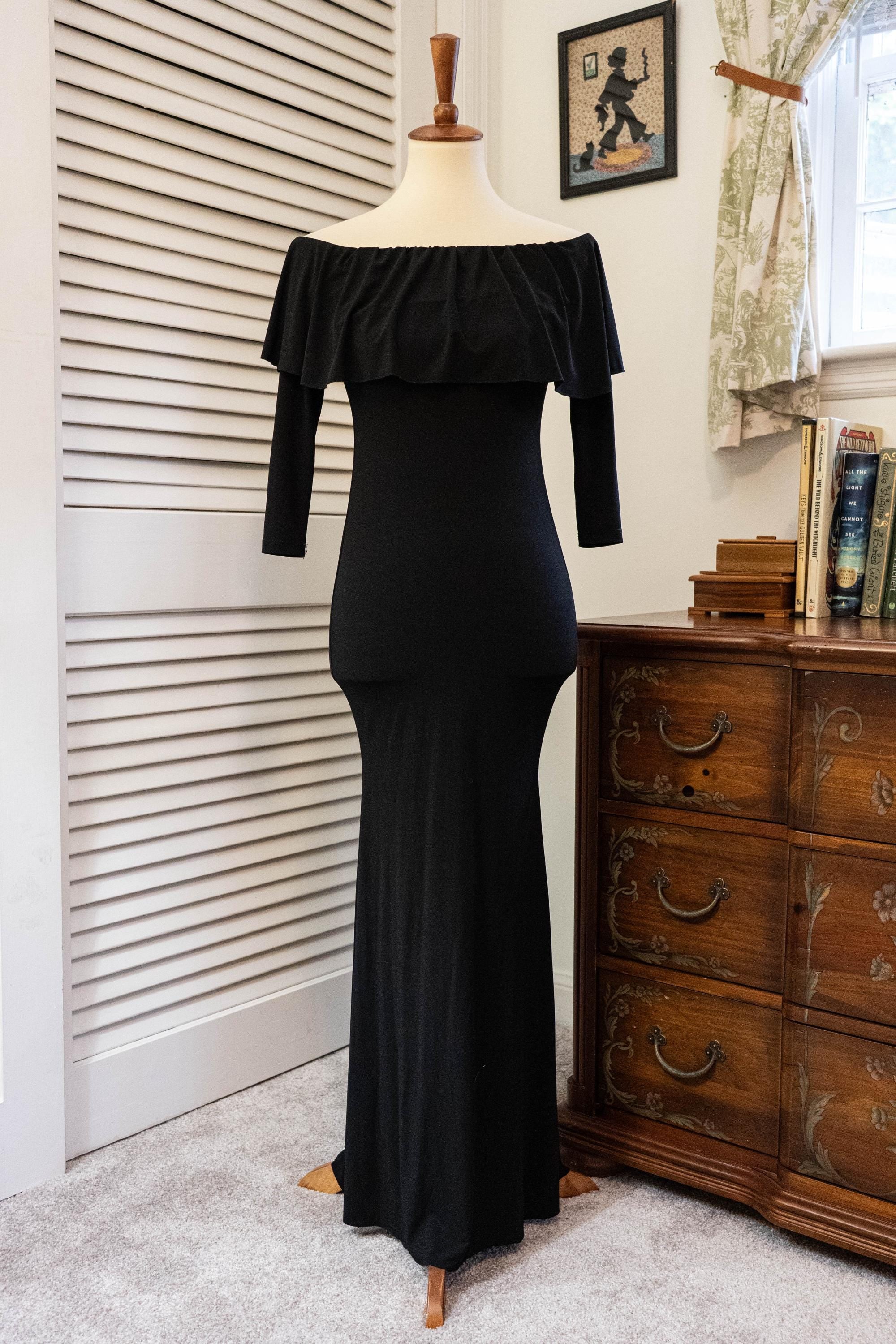 Vintage 1970s Black Disco Floor Length Gown