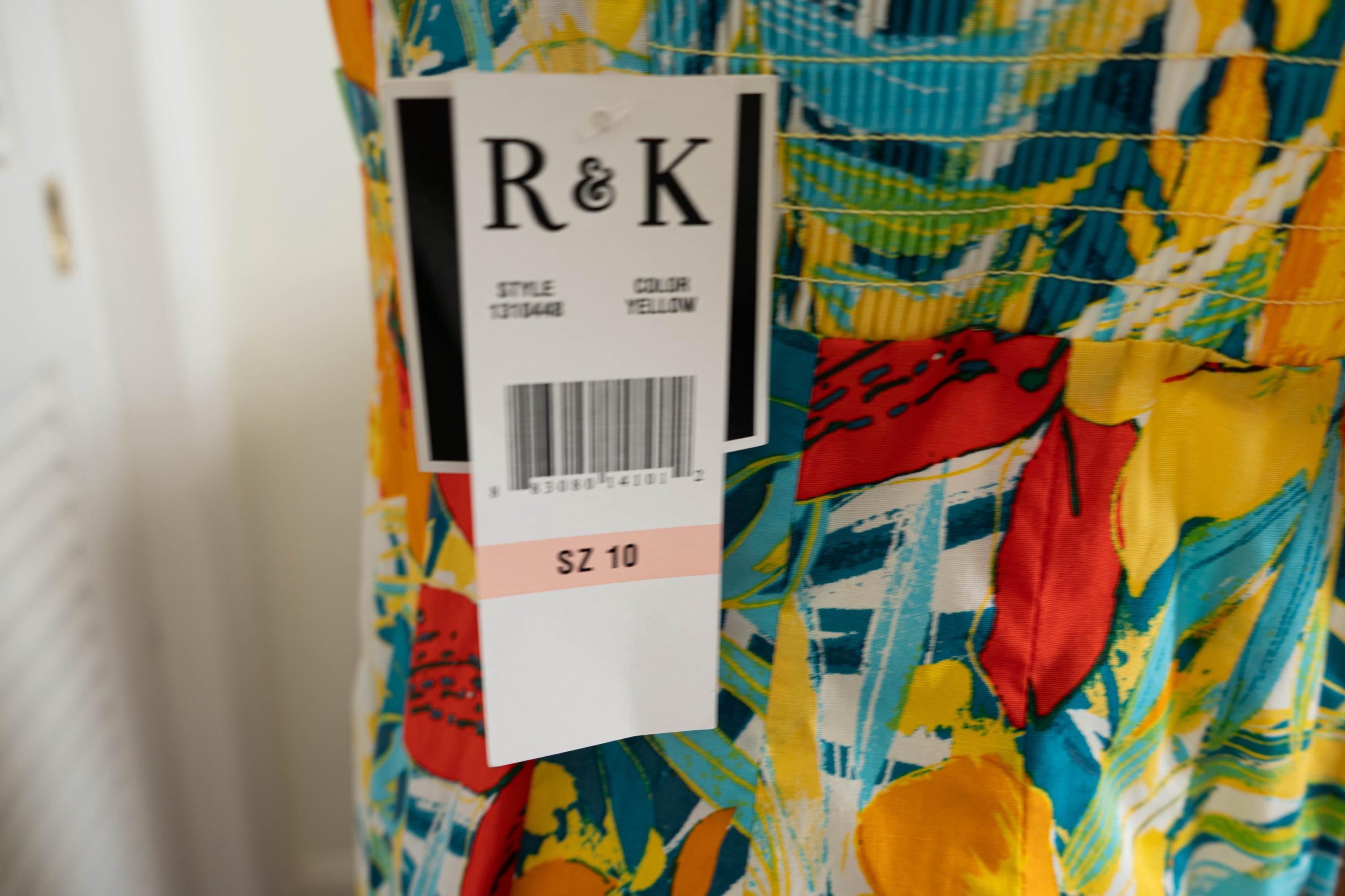 Vintage 1990s Tropical Floral Sundress Empire Waist