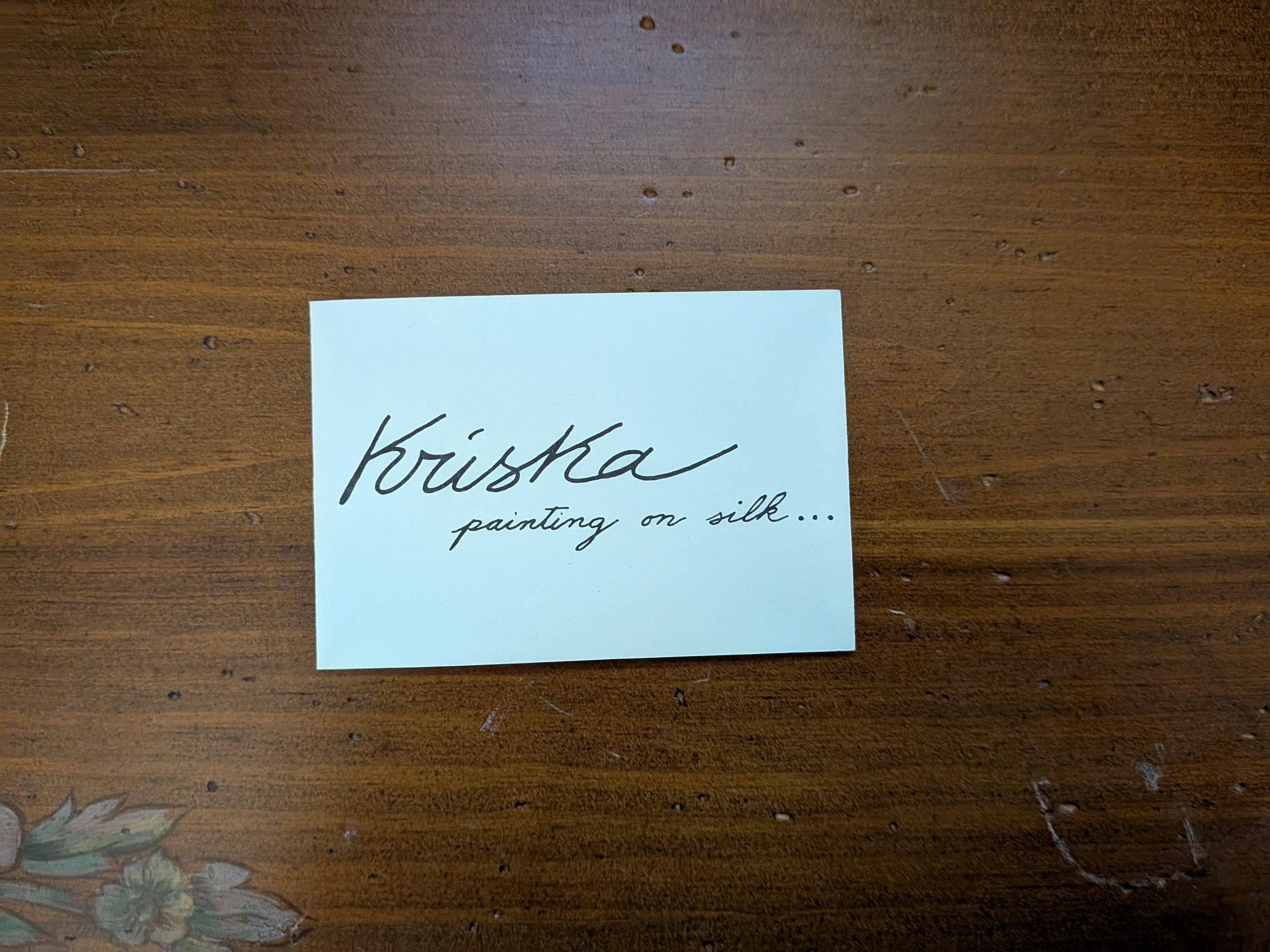 Vintage 1970s Painted Silk Scarf Kriska