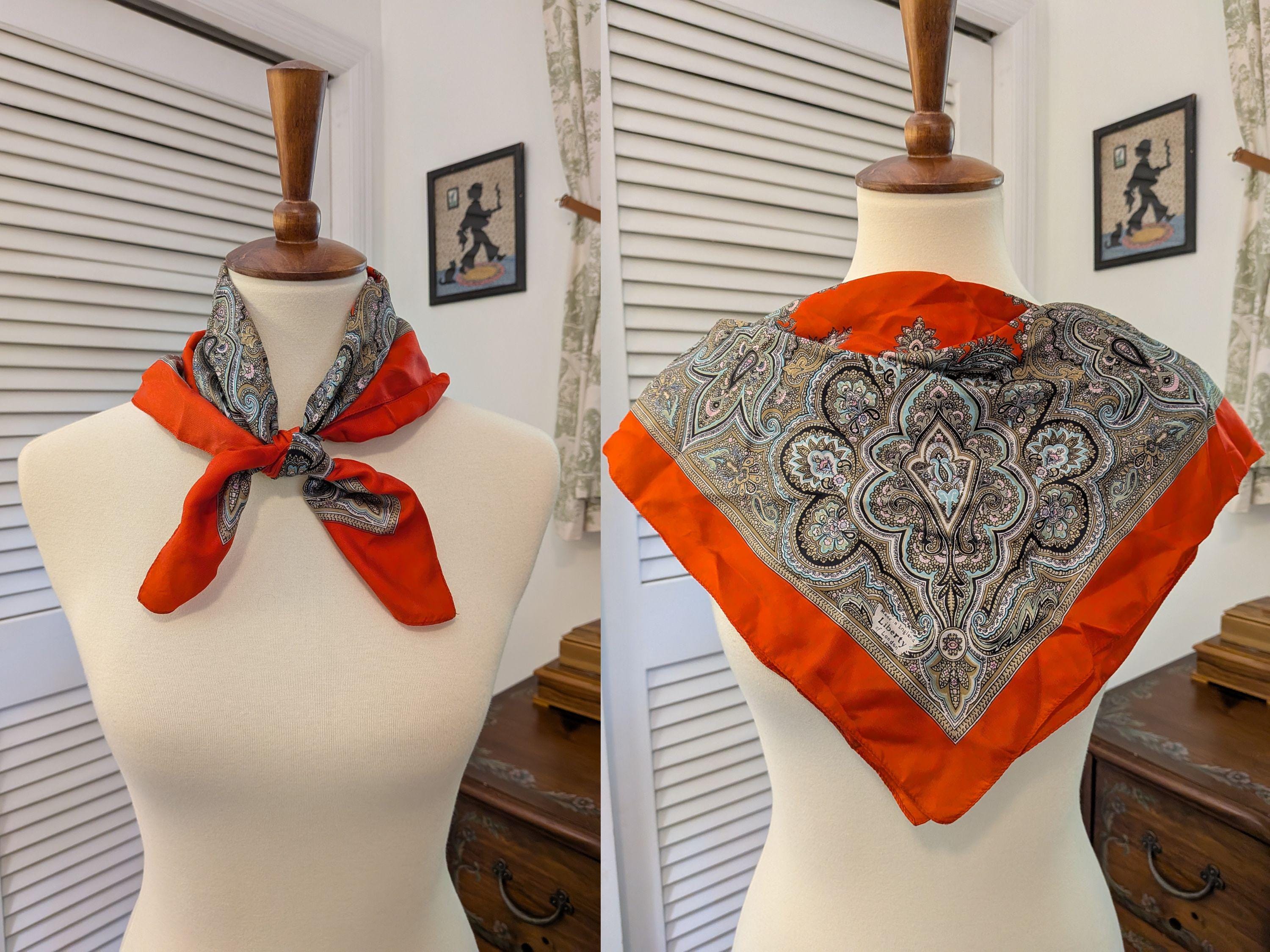 Vintage 1970s Liberty of London Scarf Red
