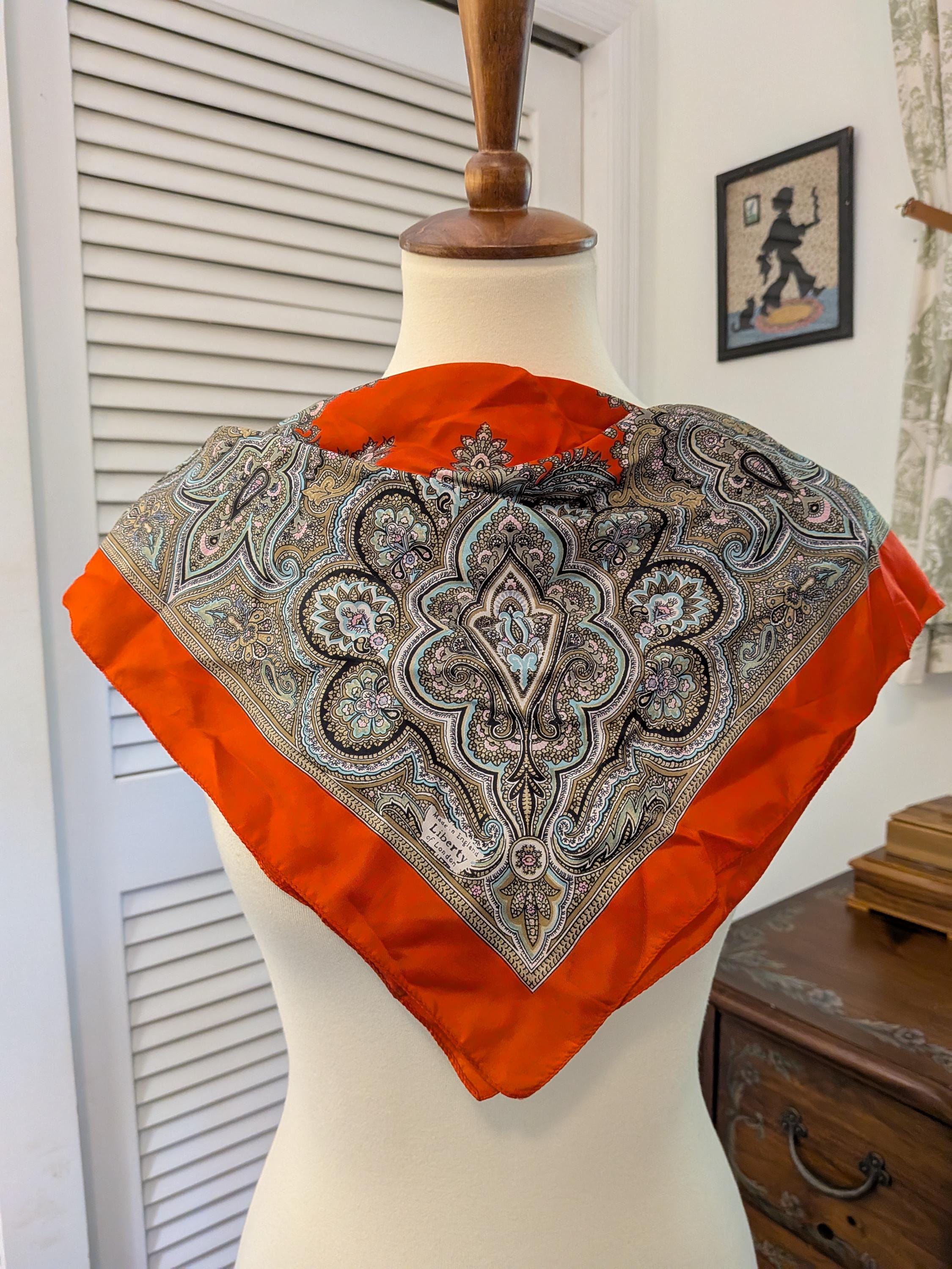 Vintage 1970s Liberty of London Scarf Red