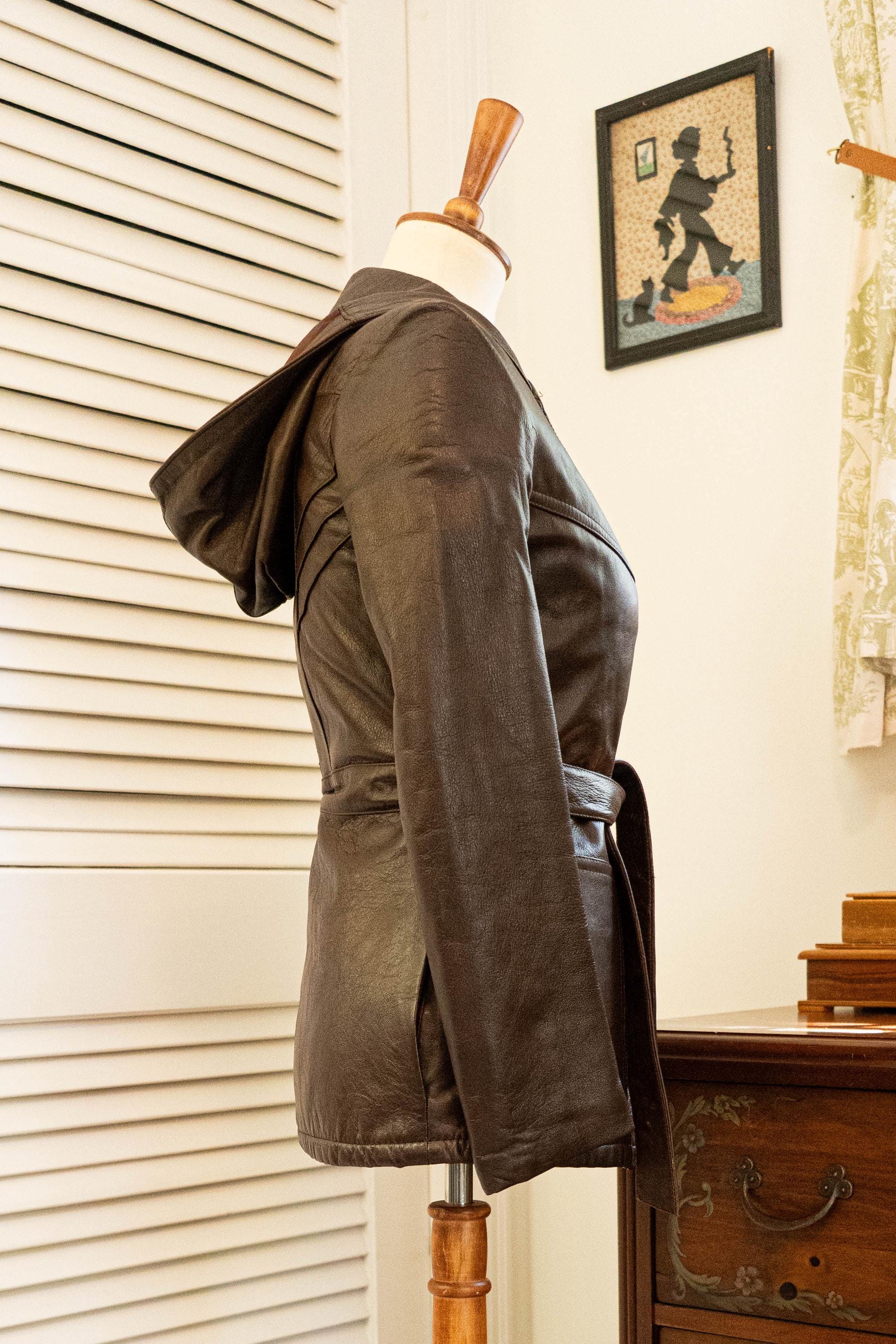 Vintage 1990s Brown Leather Jacket with Quilted Lining