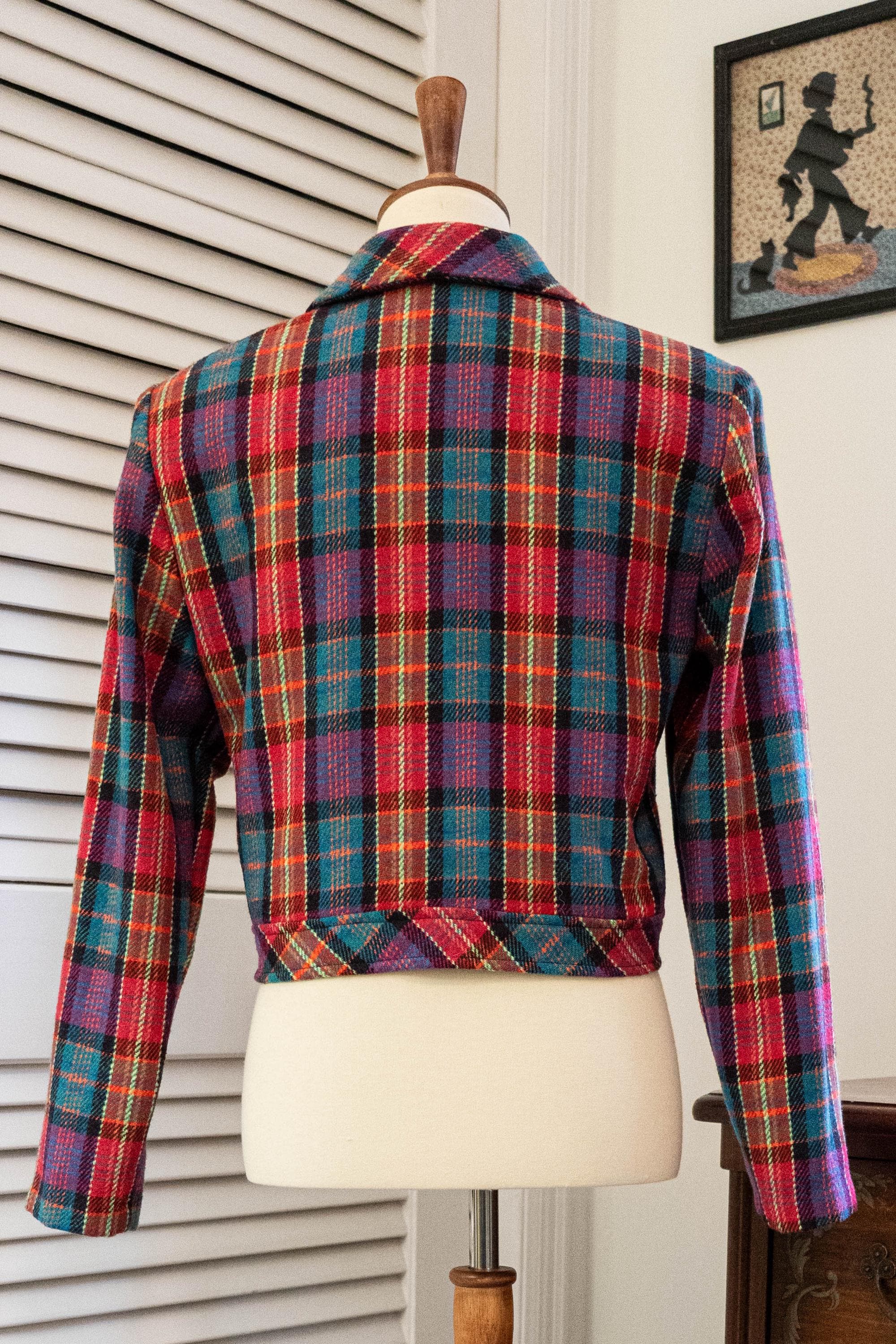 Vintage 1980s Multicolored Bright Plaid Jacket