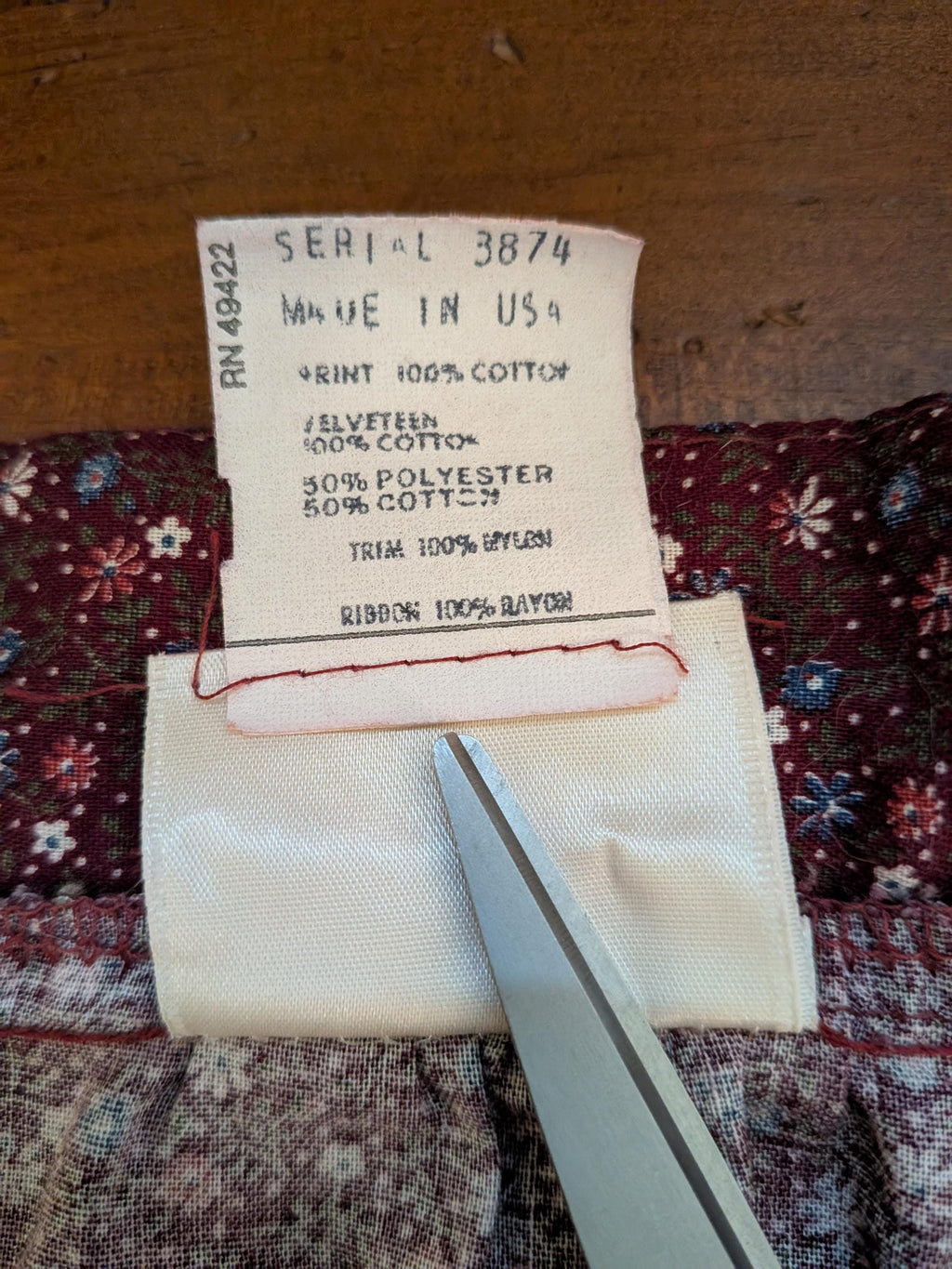 Vintage 1970s Jessica McClintock Gunnies Midi Skirt Burgundy Red