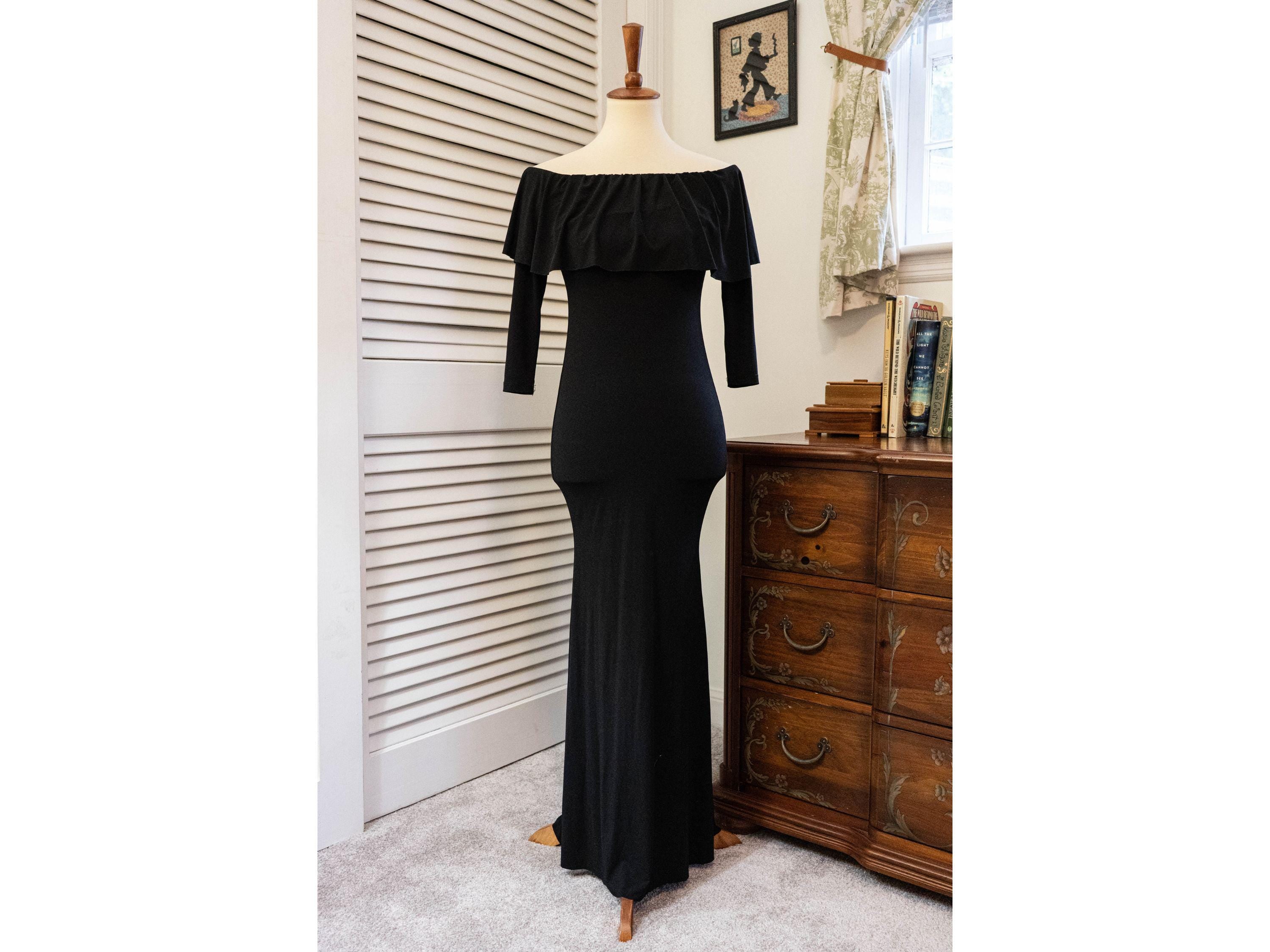 Vintage 1970s Black Disco Floor Length Gown