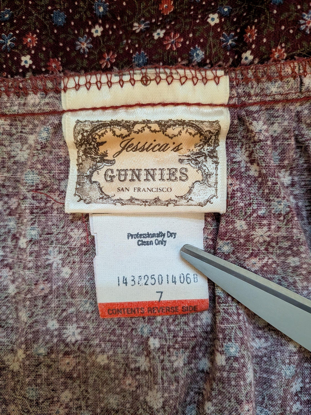 Vintage 1970s Jessica McClintock Gunnies Midi Skirt Burgundy Red