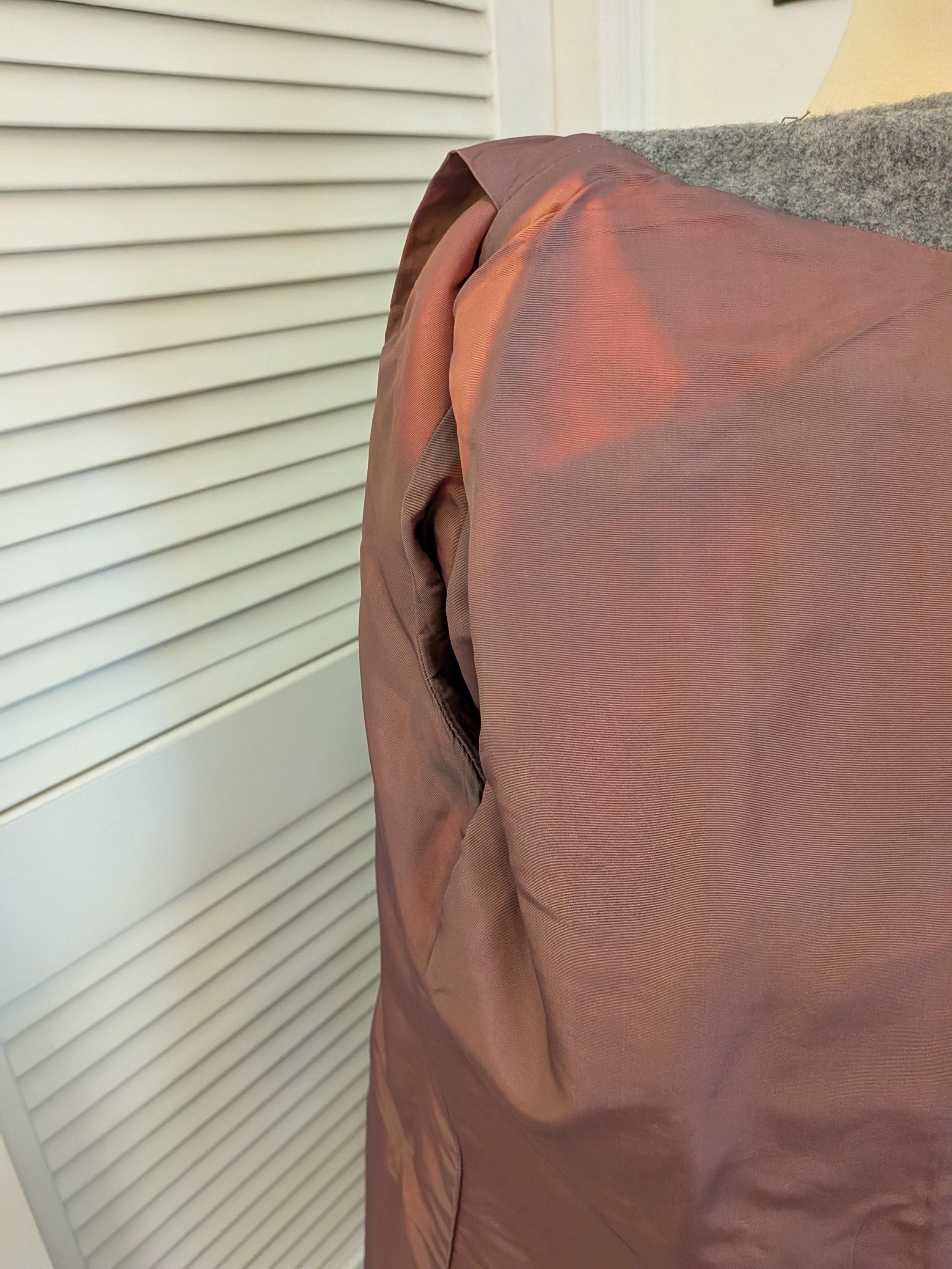 Vintage 1970s Grey Black Chevron Pattern Princess Coat