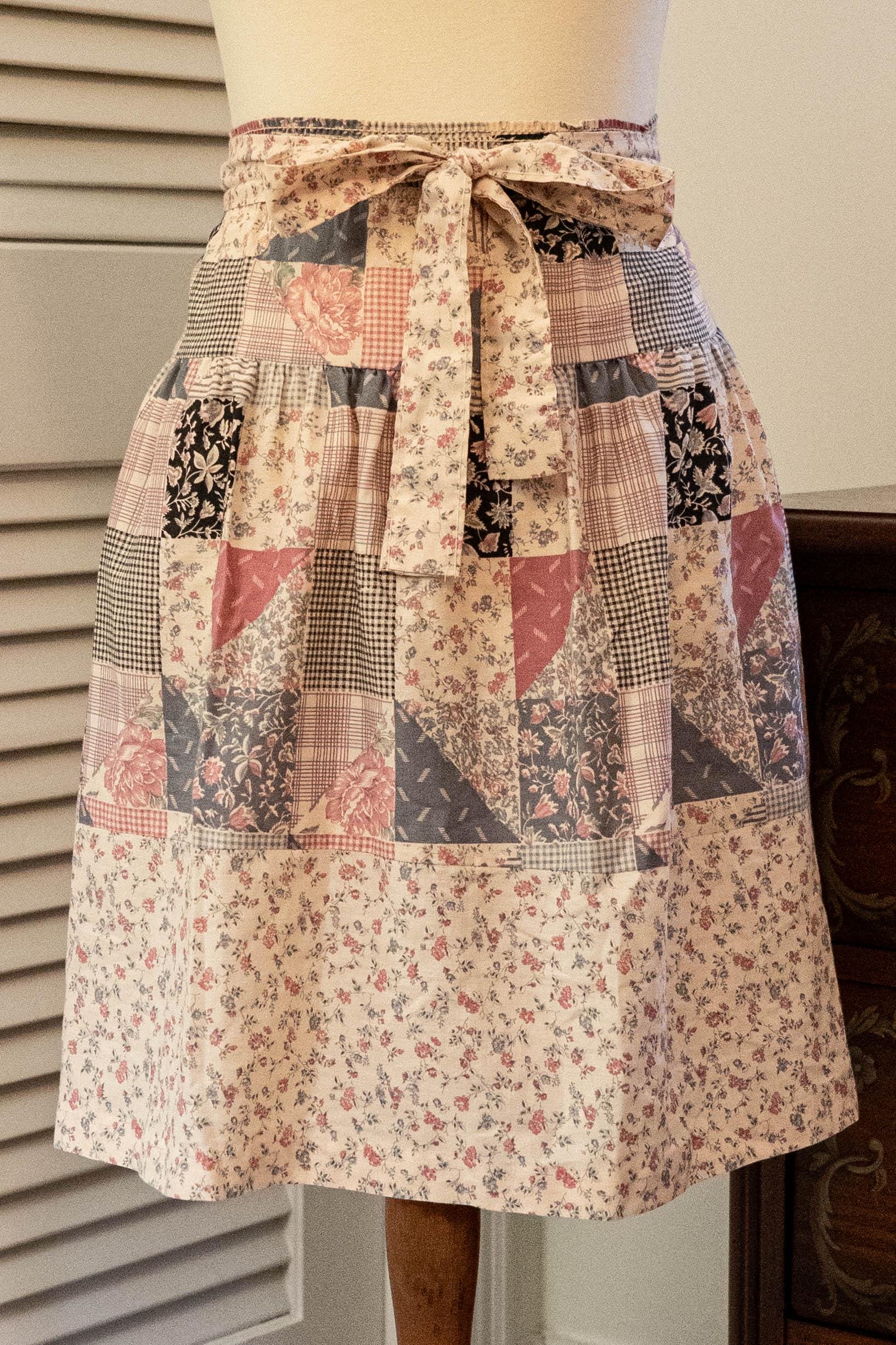 Vintage 1970s Patchwork Print Midi Skirt