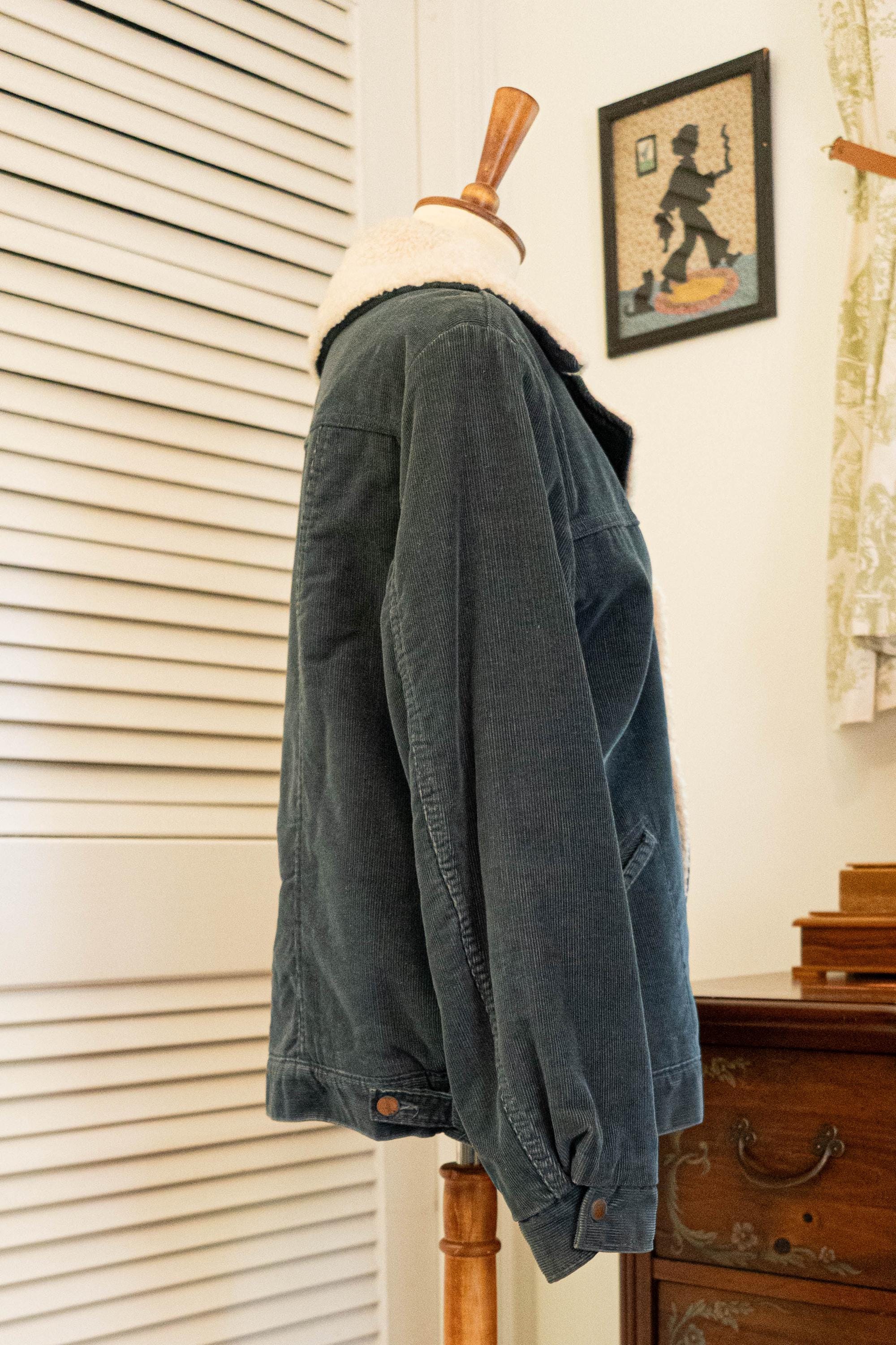 Vintage 1970s Blue Corduroy Wrangler Wrange Chore Coat