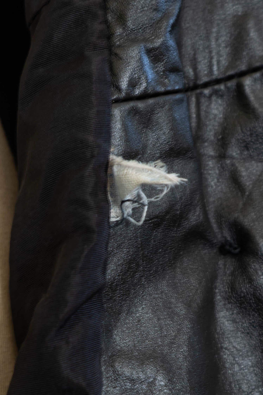 Vintage 1970s Black Leather Trench Princess Coat