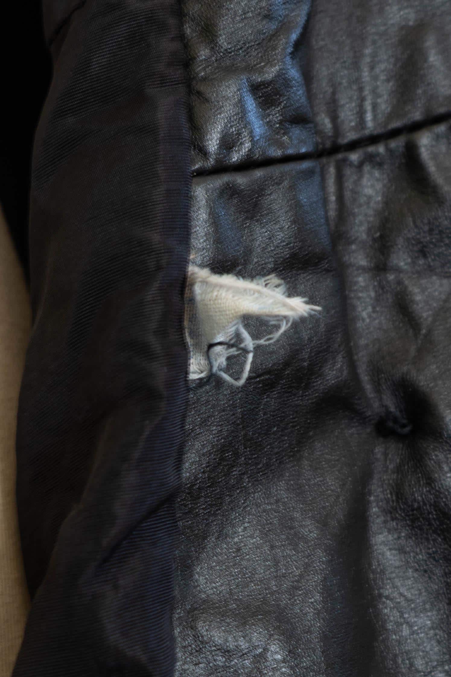 Vintage 1970s Black Leather Trench Princess Coat