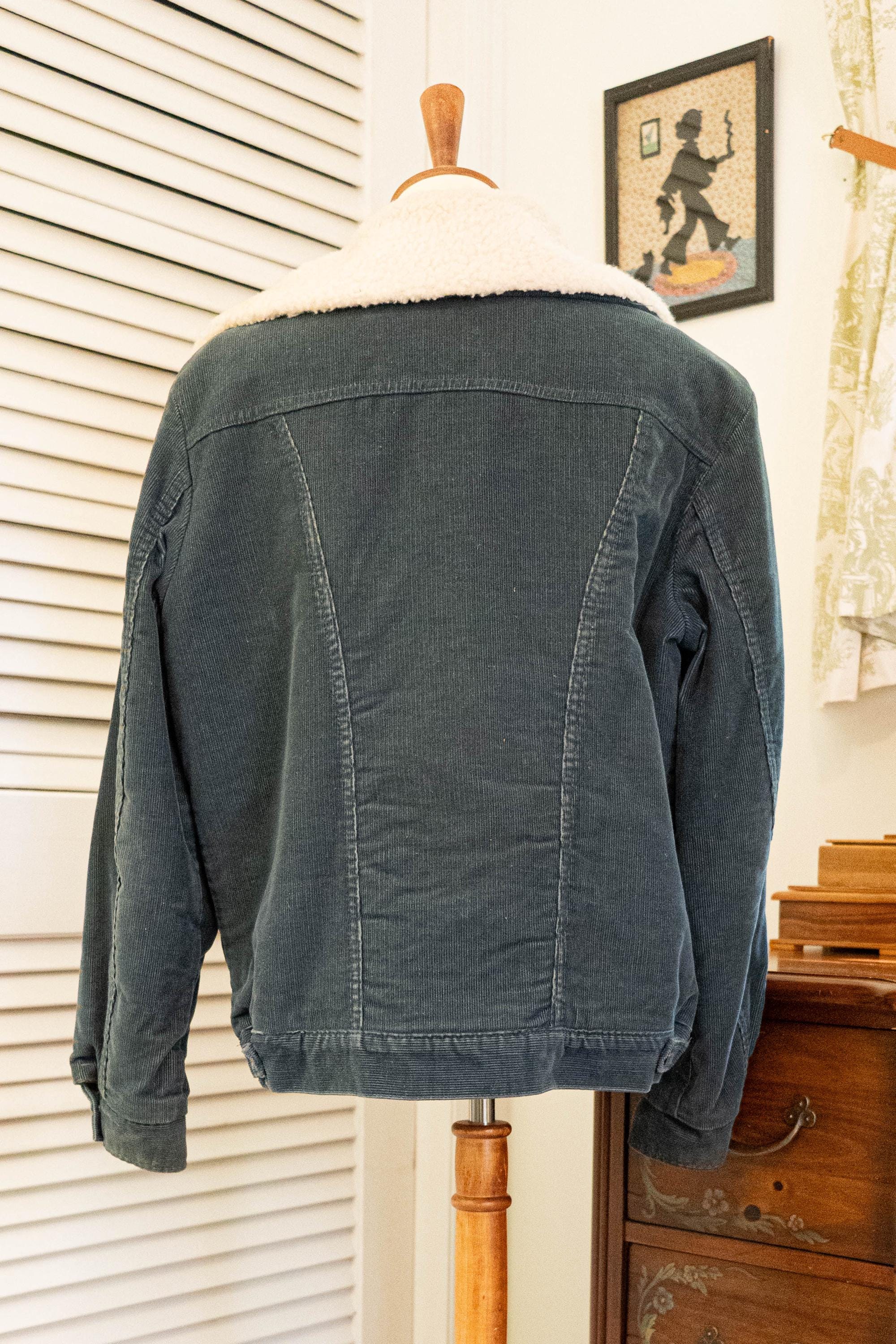 Vintage 1970s Blue Corduroy Wrangler Wrange Chore Coat