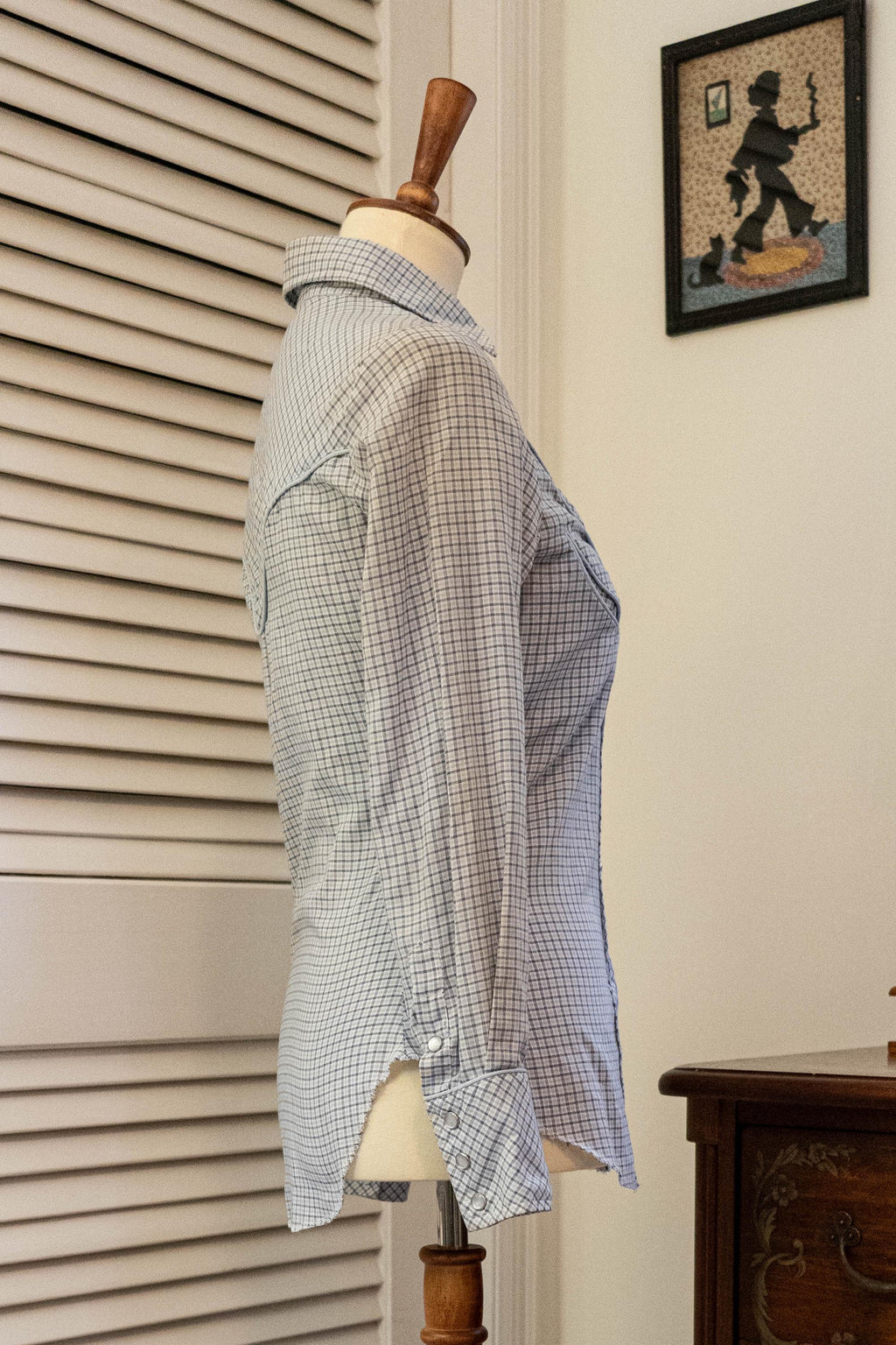 Vintage 1970s Pale Blue Western Button Down