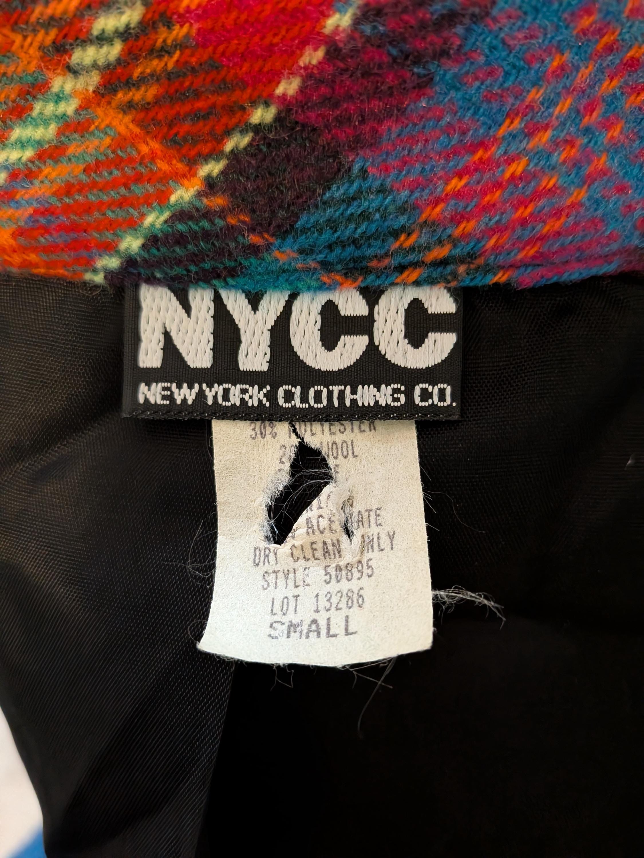 Vintage 1980s Multicolored Bright Plaid Jacket